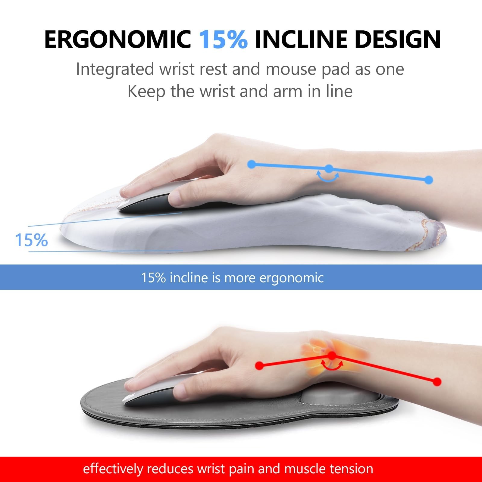 Ergonomic Mouse Pad & Keyboard Wrist Rest Set, Memory Foam | Memory Foam Wris...