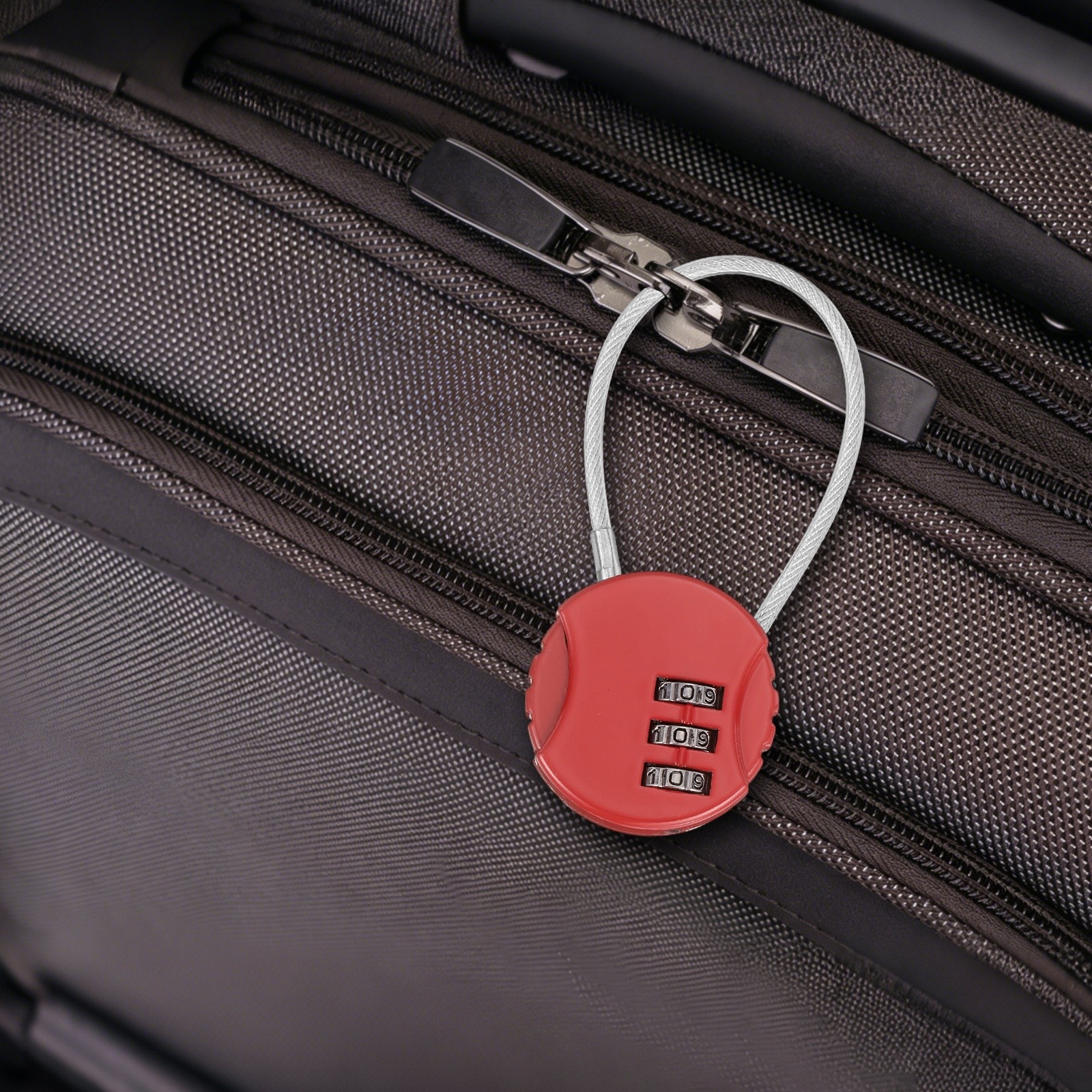 3-Pack Combination Locker Lock, 3 Digit Padlock for Gym/Luggage [Red]