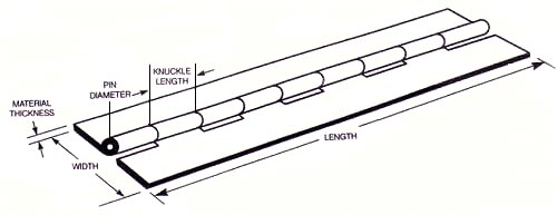 Heavy Duty Steel Continuous Hinge in Multiple Sizes and Lengths