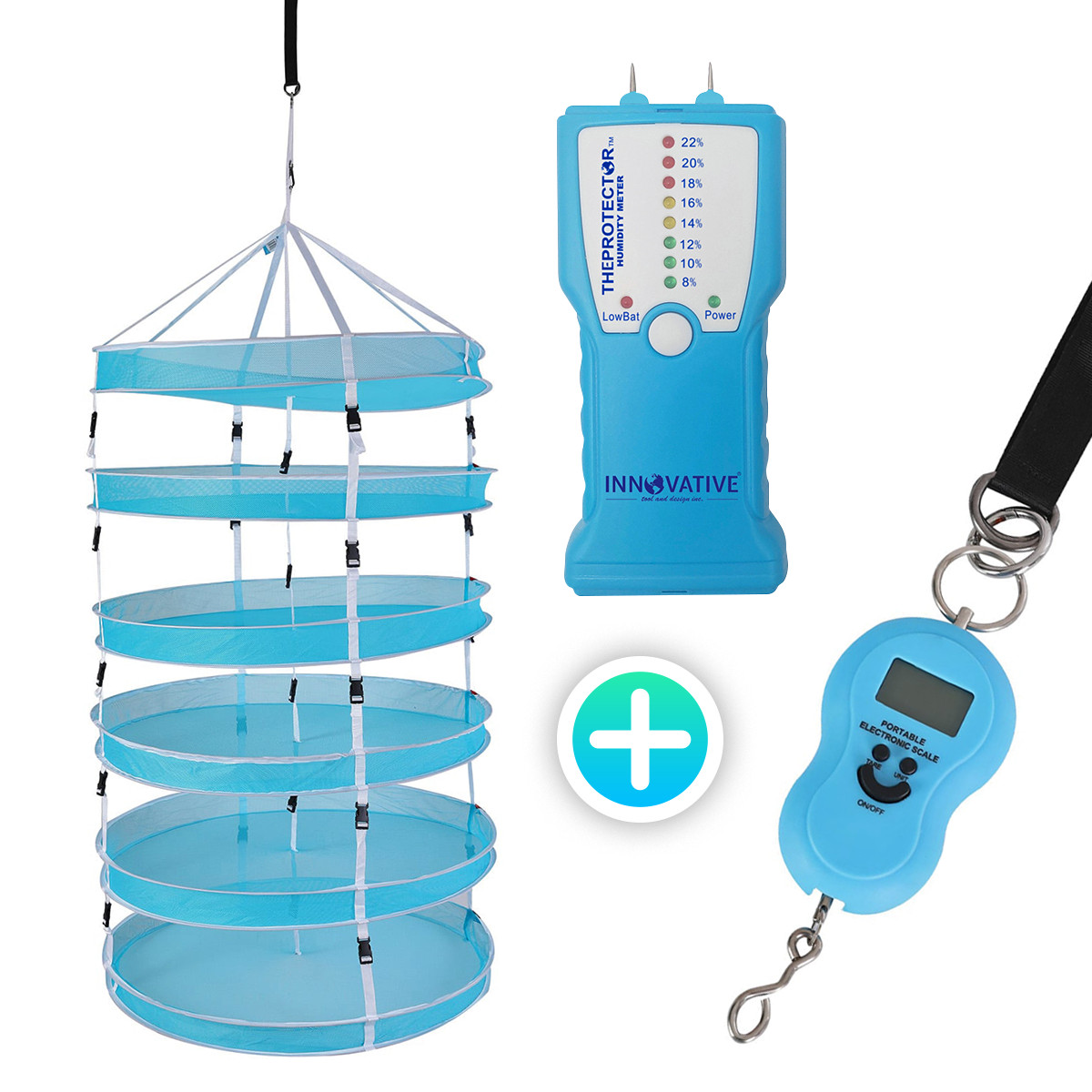 THEPROTECTOR Drying Kit Drying Net 3FT With Scale + Mositure Meter Harvest Tool