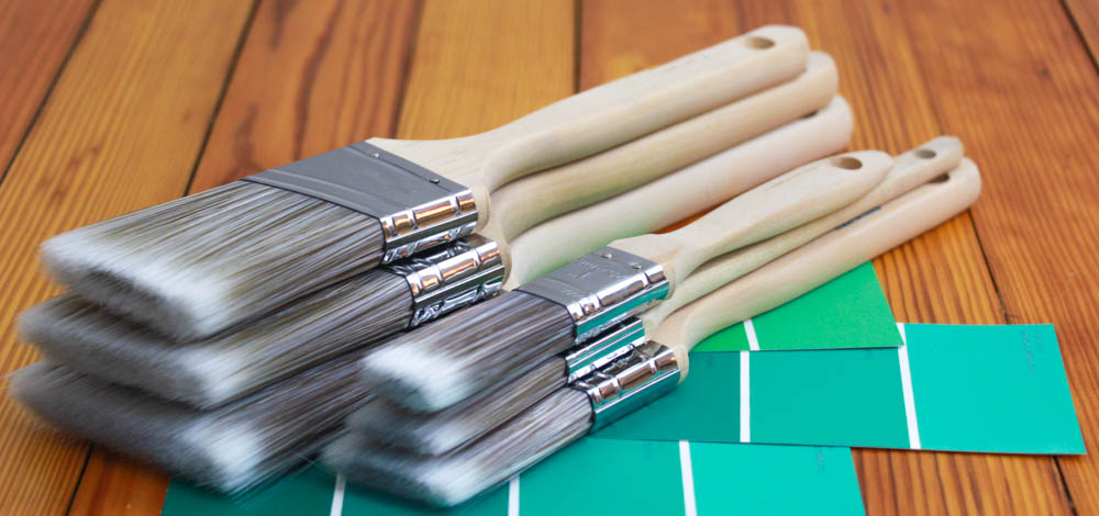 2 Pack House Wall,Trim Paint Brush Set Home Exterior or Interior Brushes