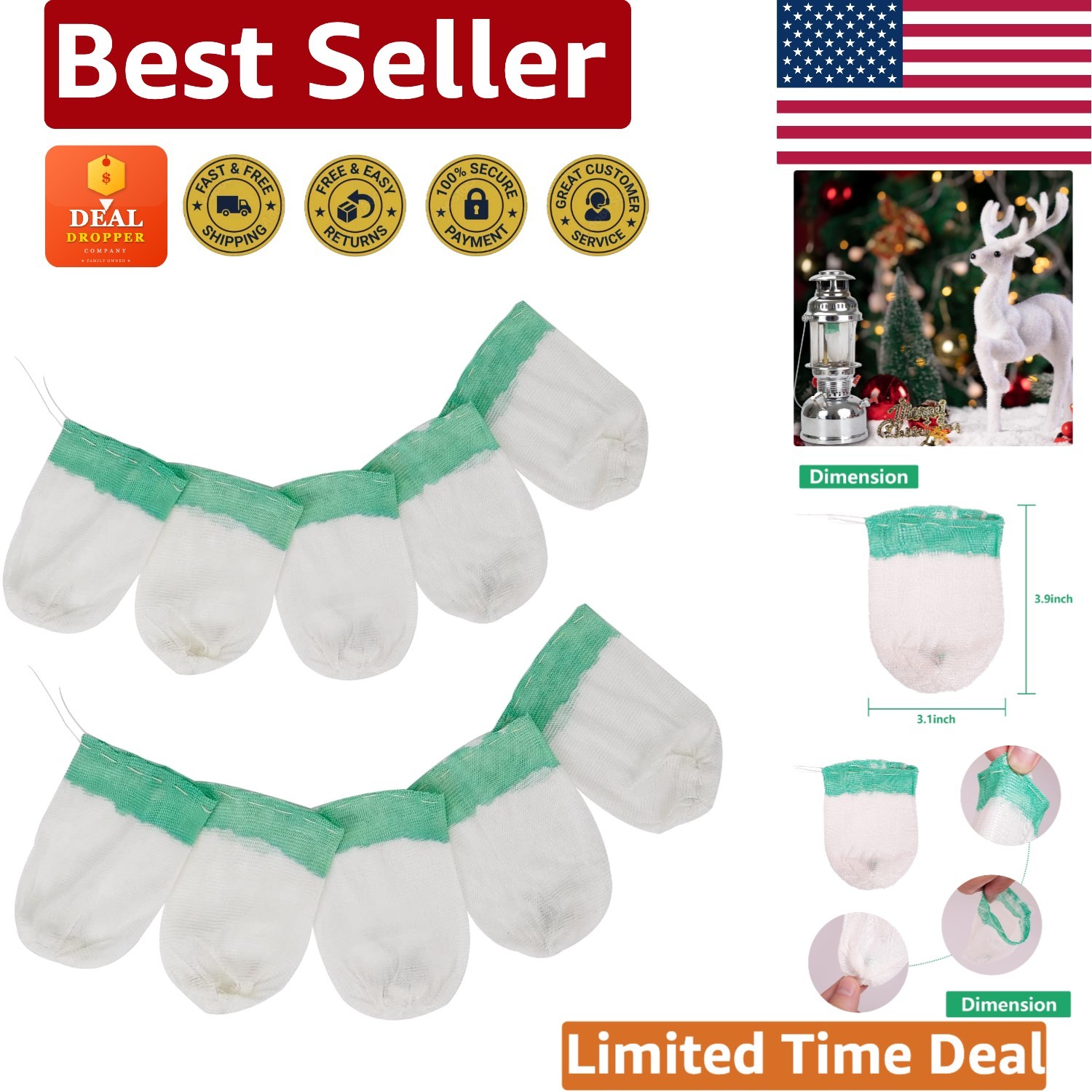All-Natural 10pcs Propane Light Mantles for Bright and Safe Camping Nights