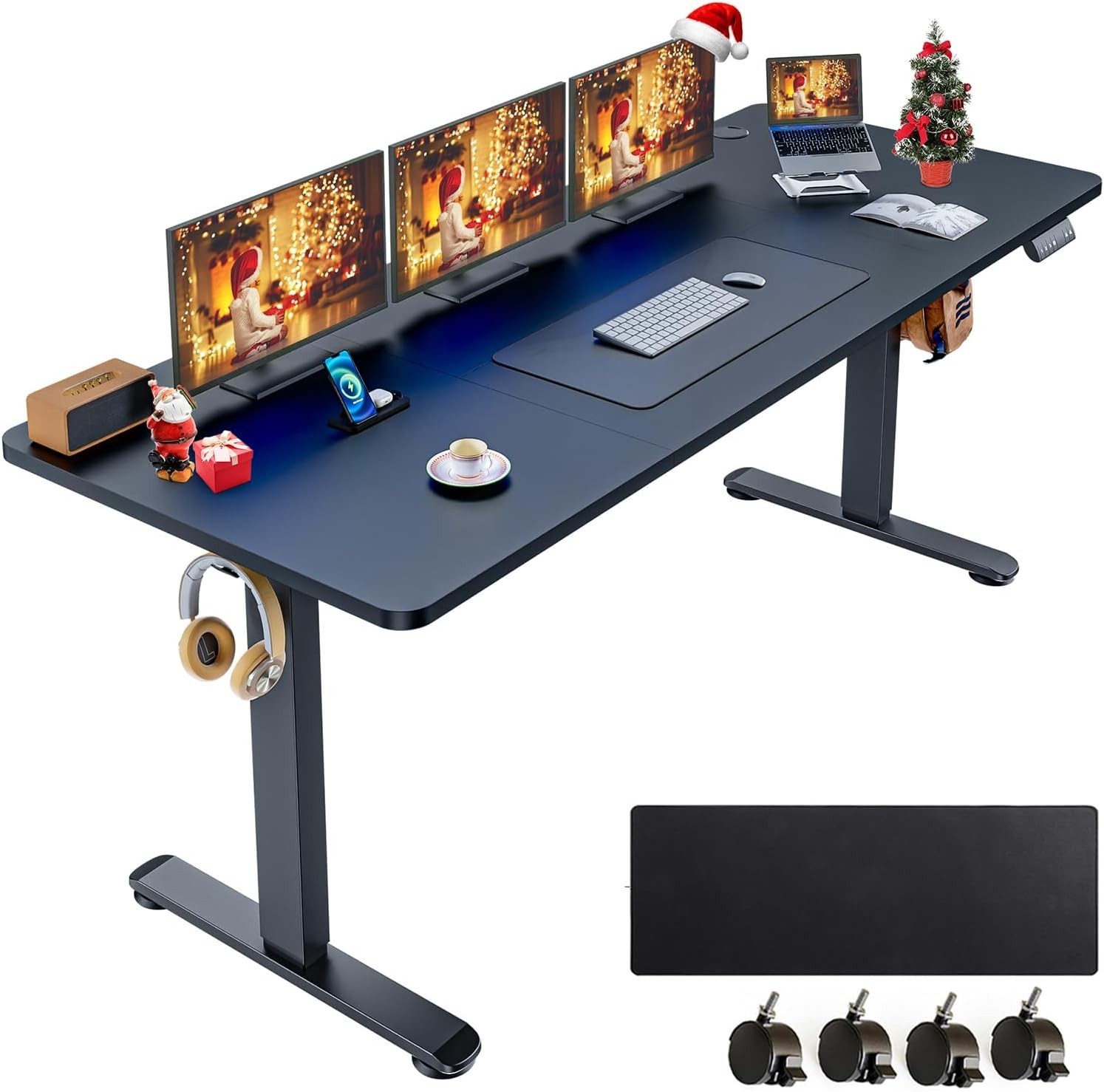 71"x28" Modern Height Adjustable Electric Standing Desk Home Office Computer Tab