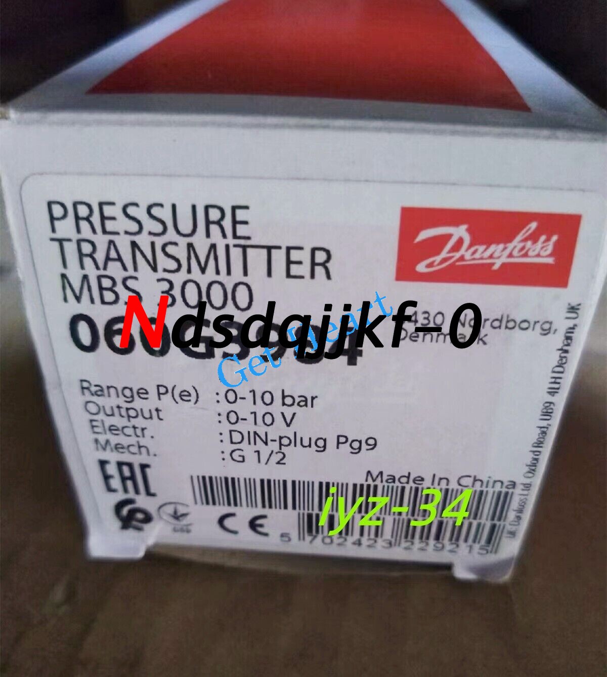 1PC Danfoss MBS3000 060G3984 pressure transmitter FedEx or DHL or UPS