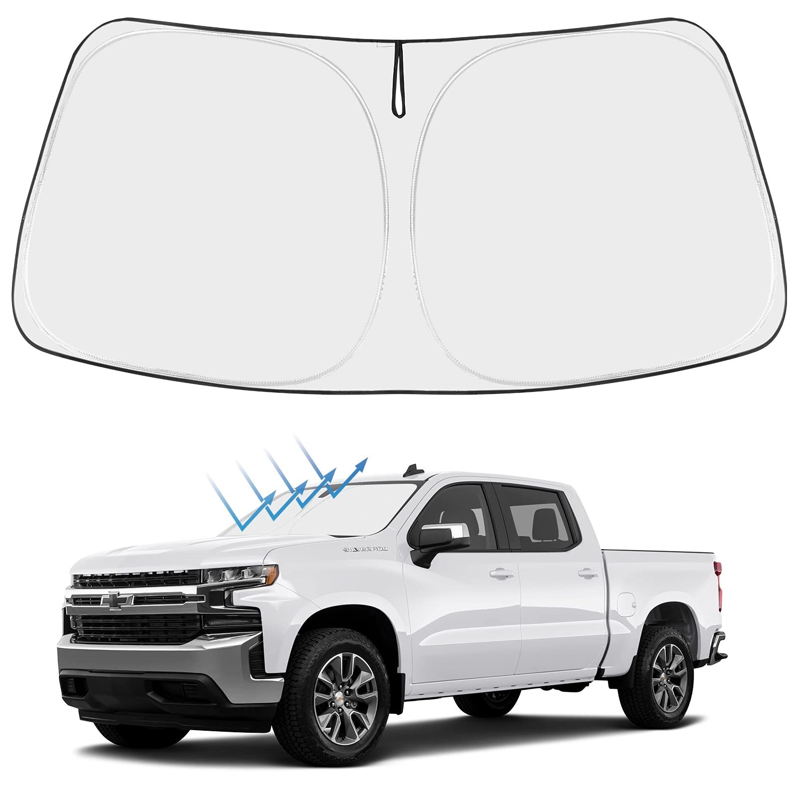 Proadsy Windshield Sun Shade Custom Fit Chevy Silverado 1500 2Dr 4Dr 2019-202...