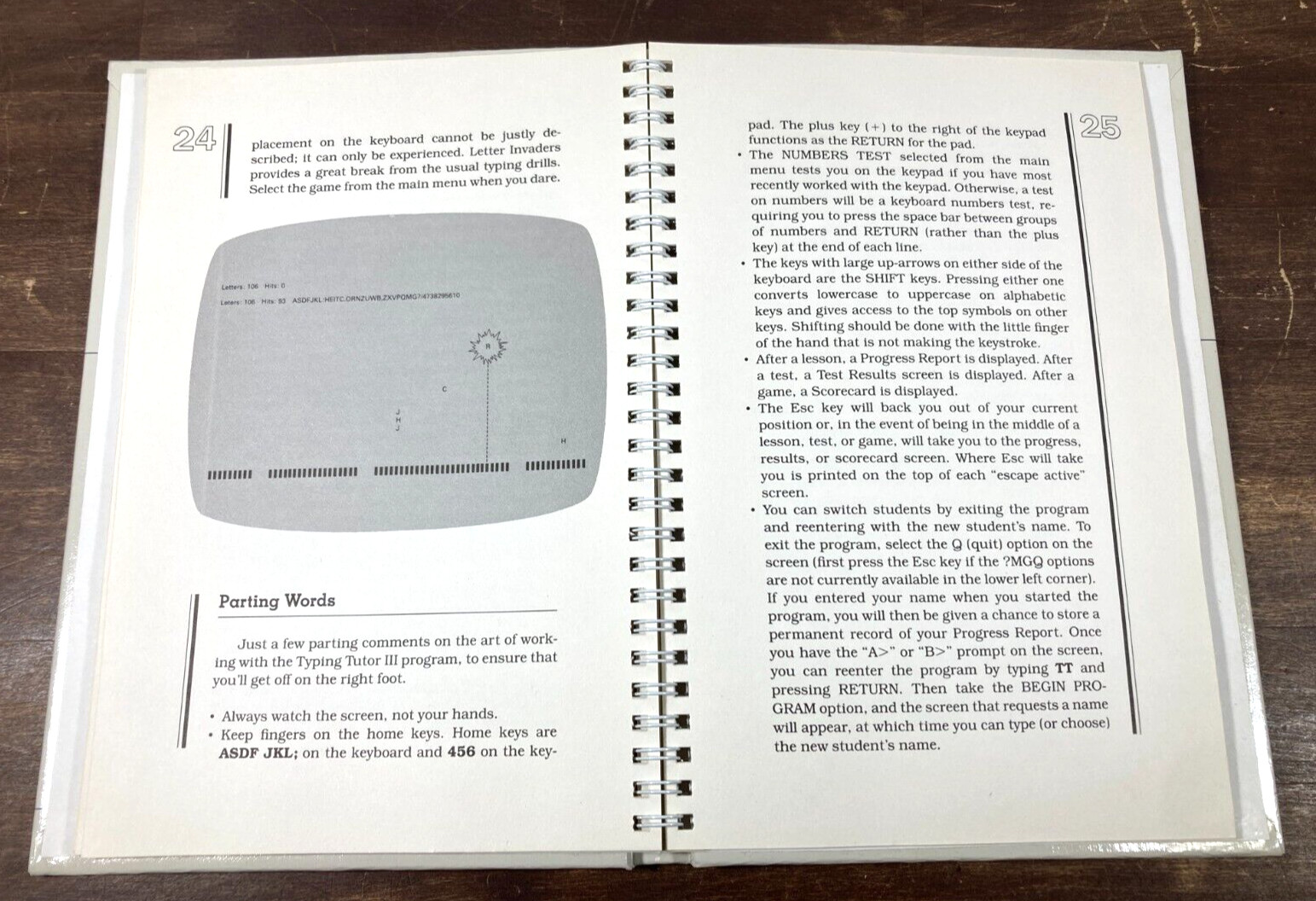 Vintage Typing Tutor III Letter Invaders 1984 IBM PC Software 5.25" Disk Manual