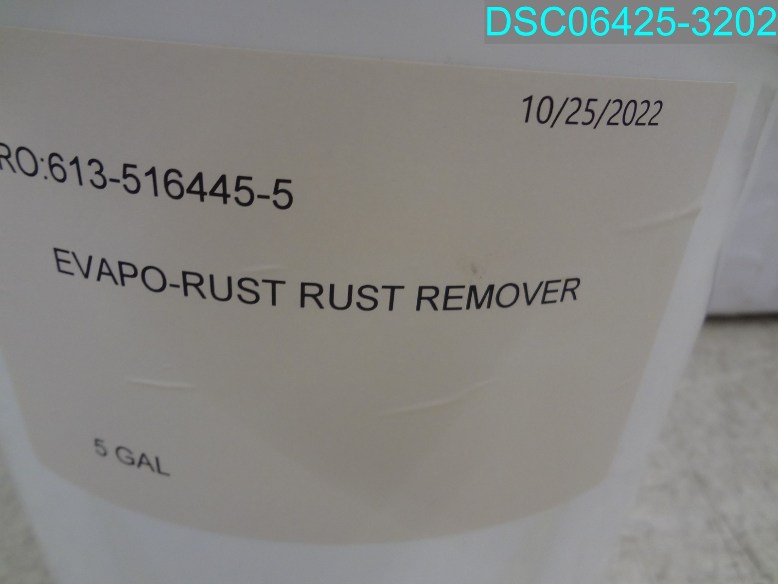 613-516445-5 5 GALLON EVAPO-RUST RUST REMOVER