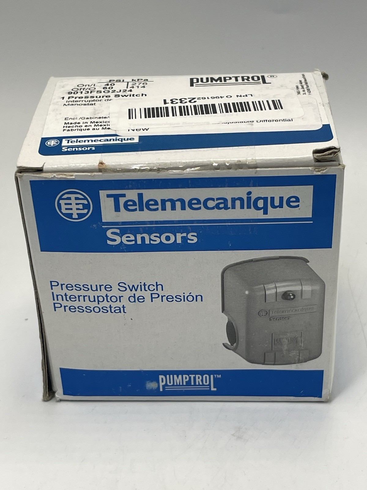 Telemecanique 9013FSG2J24 Pressure Switch 40/60 PSI NEW Schneider For Square D