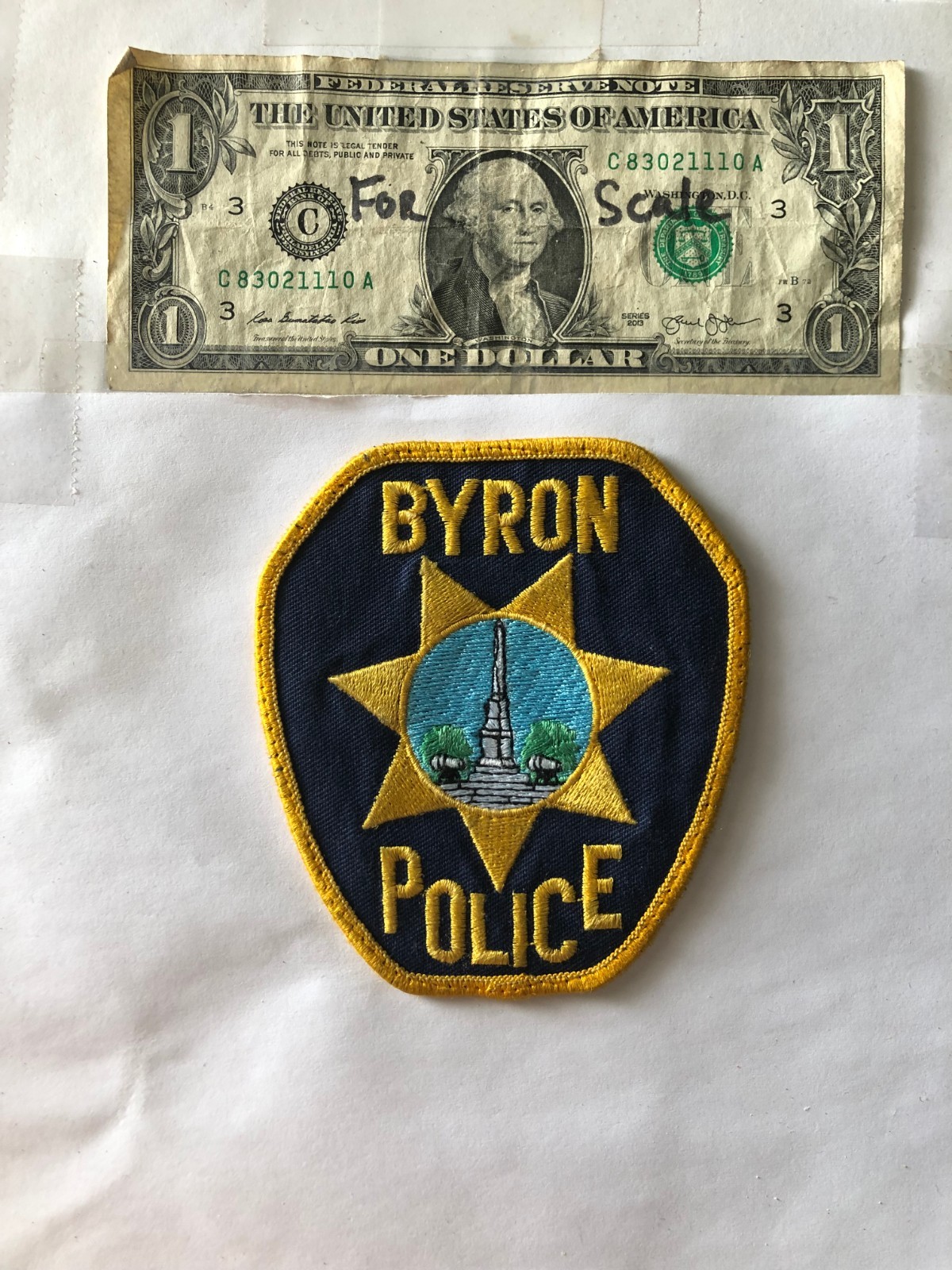 Byron Illinois Police Patch Un-sewn great condition