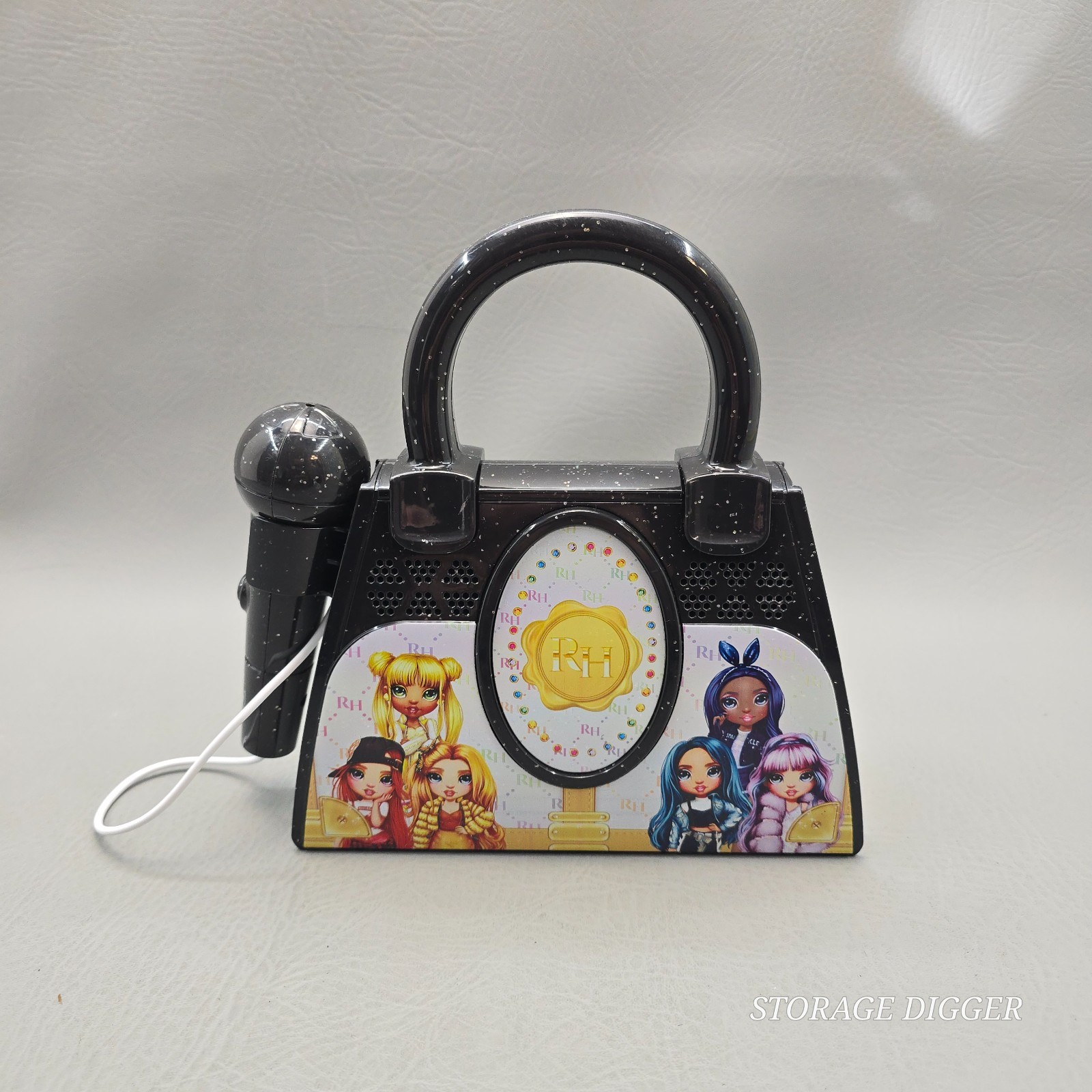 MGA 2023 Rainbow High Sing-A-Long Karaoke Purse Toy Portable Black for Girls