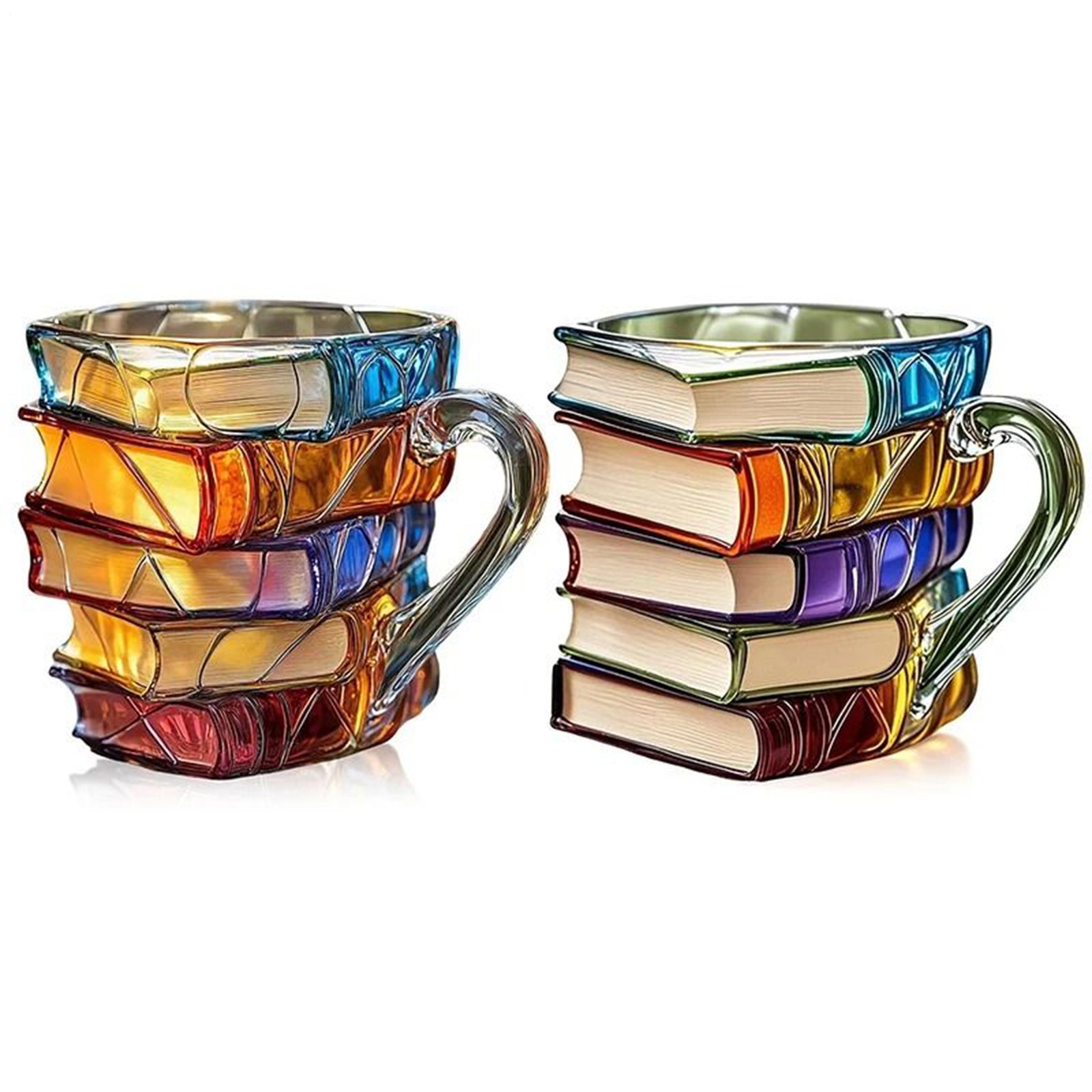Painted Book Mug Novelty 3d Painted Book Coffee Mug Unique Books Stack Cup