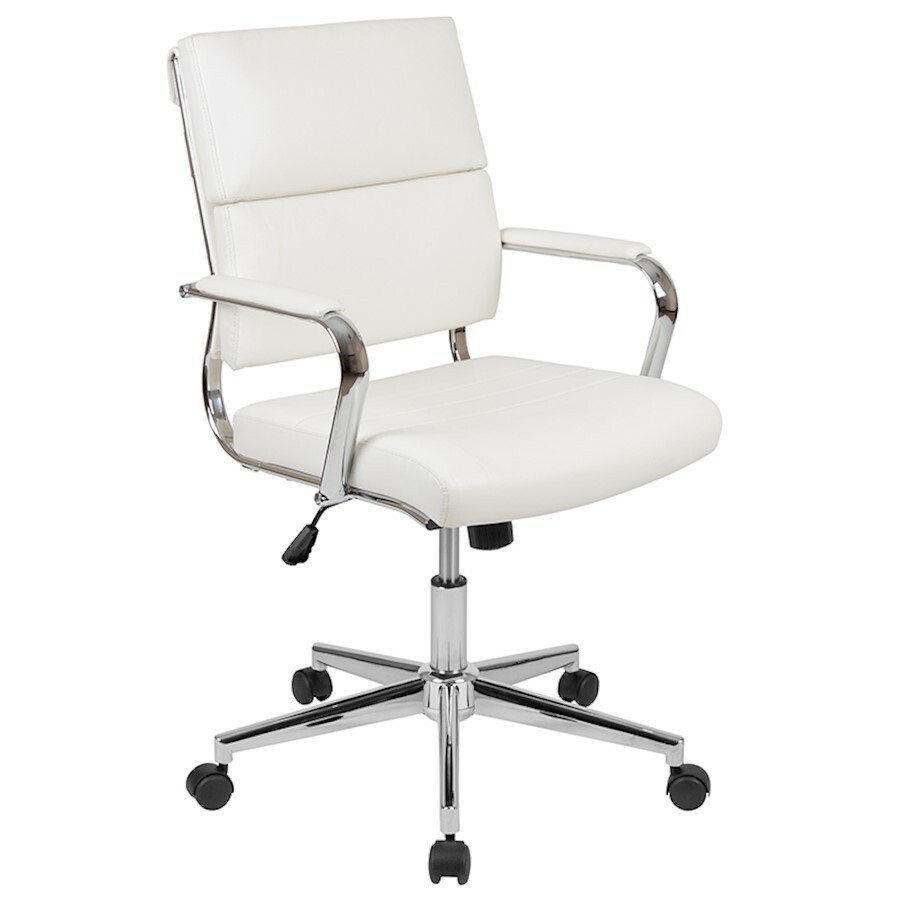 Flash Mid-Back Panel Executive Swivel Office Chair, White - BT-20595M-2-WH-GG
