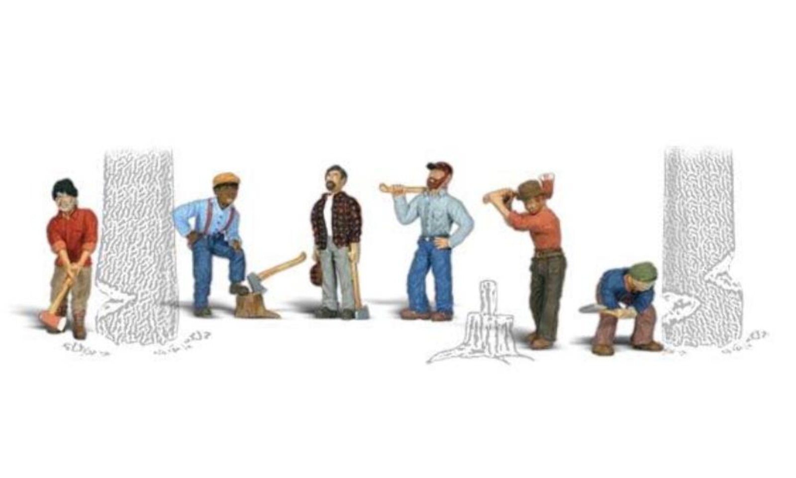Woodland Scenics A1876 HO Train Figures Lumber Jacks Train Scenery