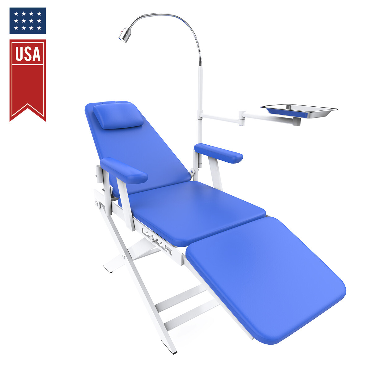 Dental Portable Folding Chair Mobile/Dental Unit Air Compressor Curing light