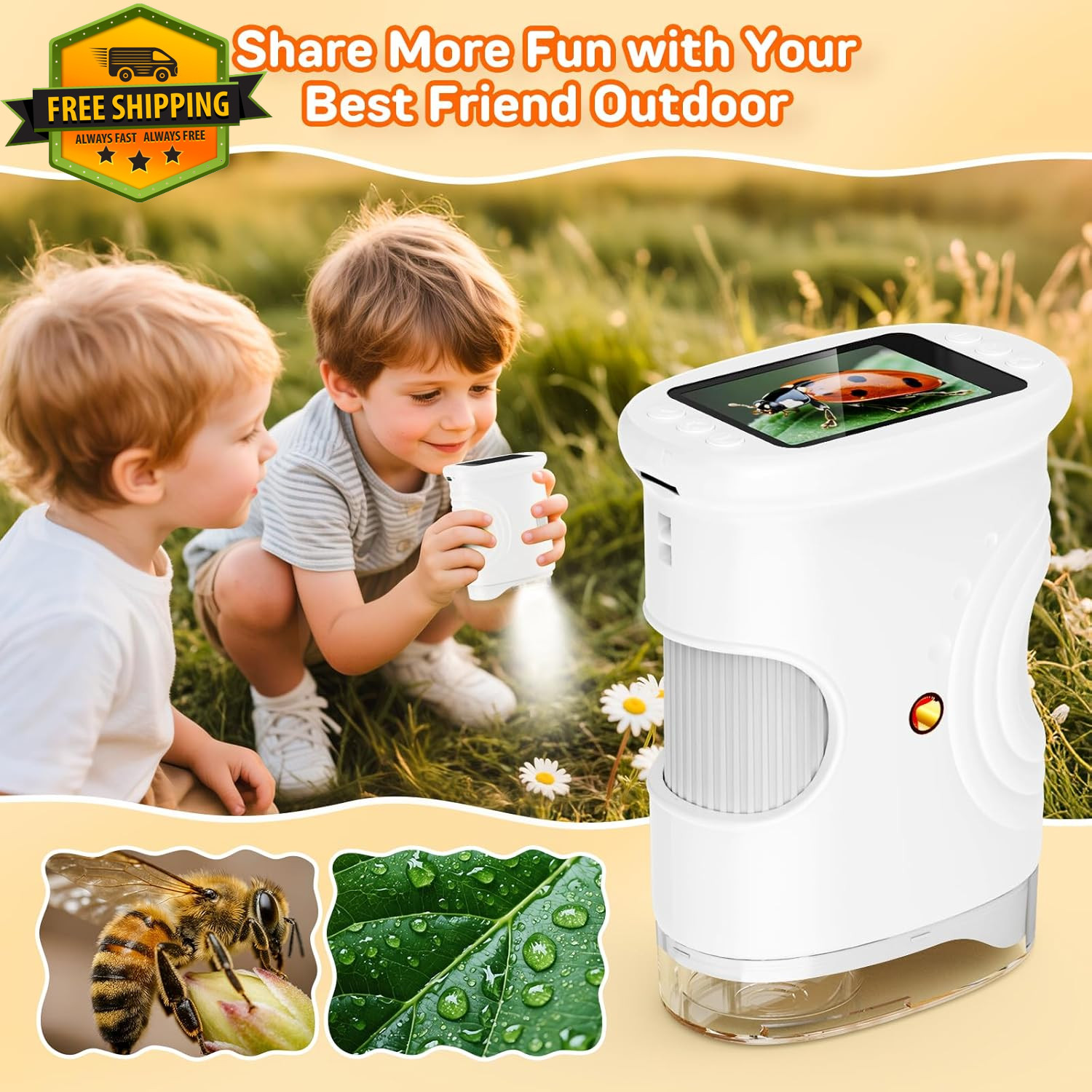 Digital Microscope 1000X Handheld 2.0 Inch Screen Kids STEM Toy