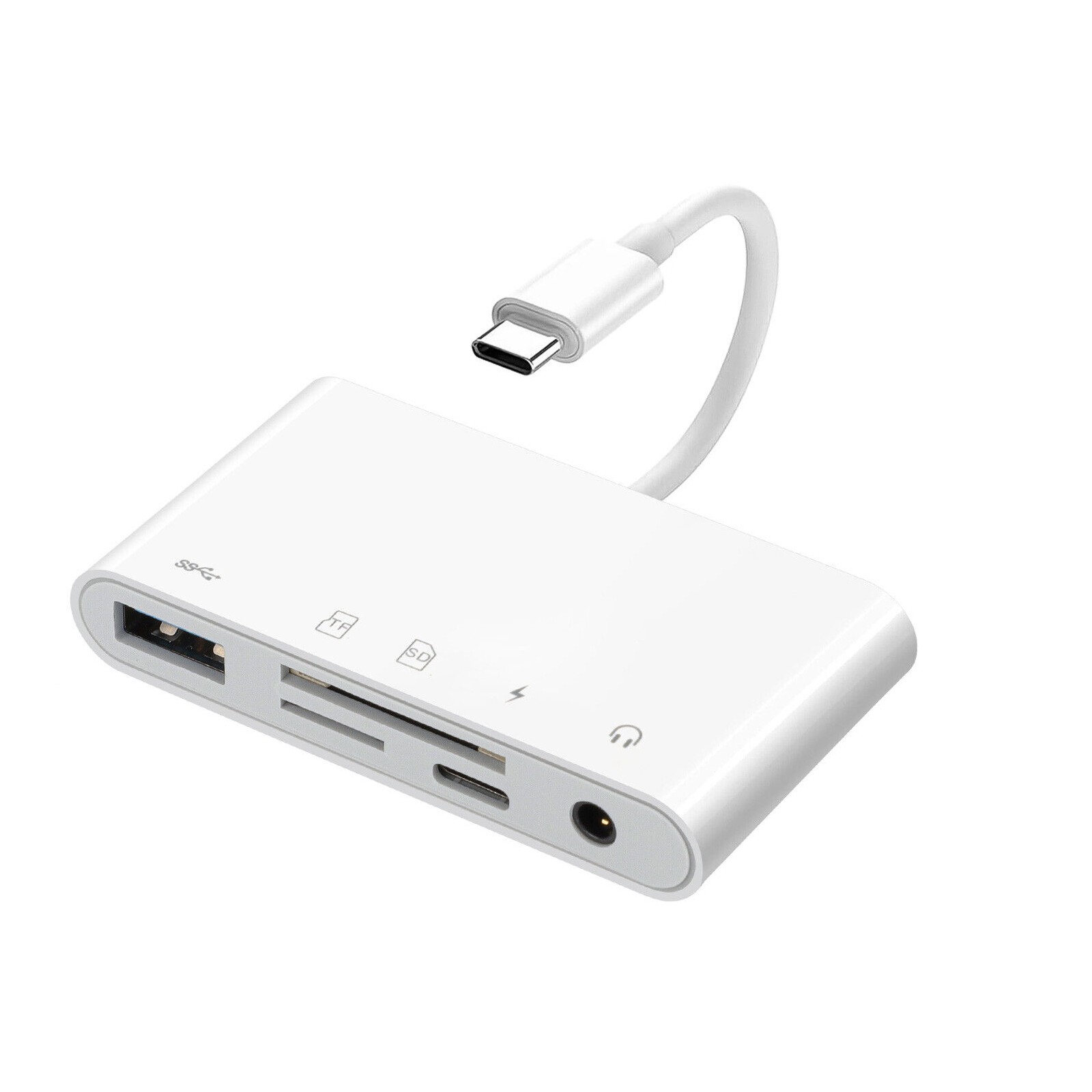 USB-C Hub Adapter 5 in 1 Type C Memory Card Reader For Micro SD SDXC CF SDHC OTG