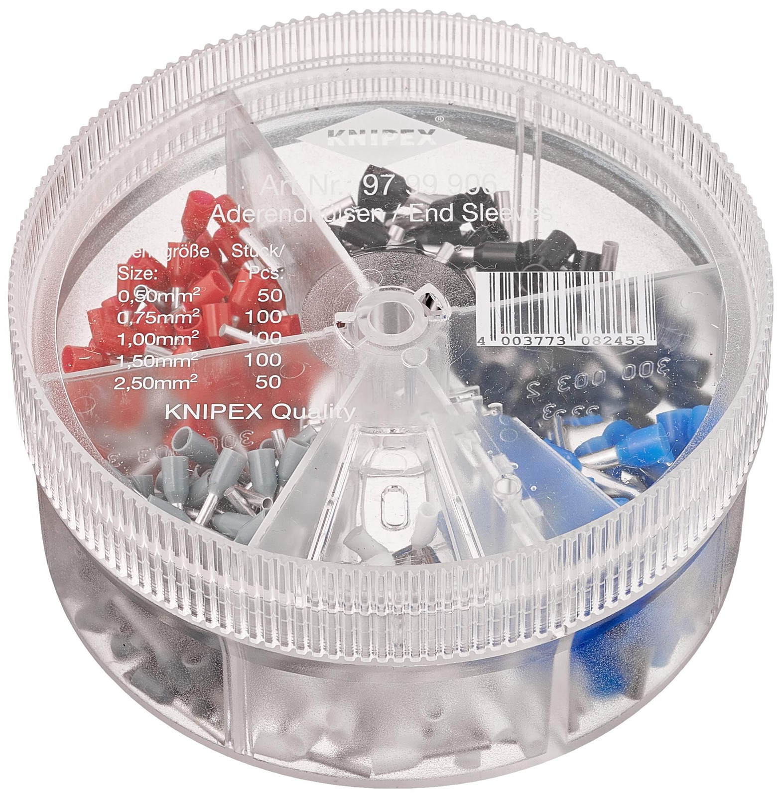 Insulated Wire Ferrules 0.5-2.5 Mm² in Practical Dispenser Box - Handy Storage