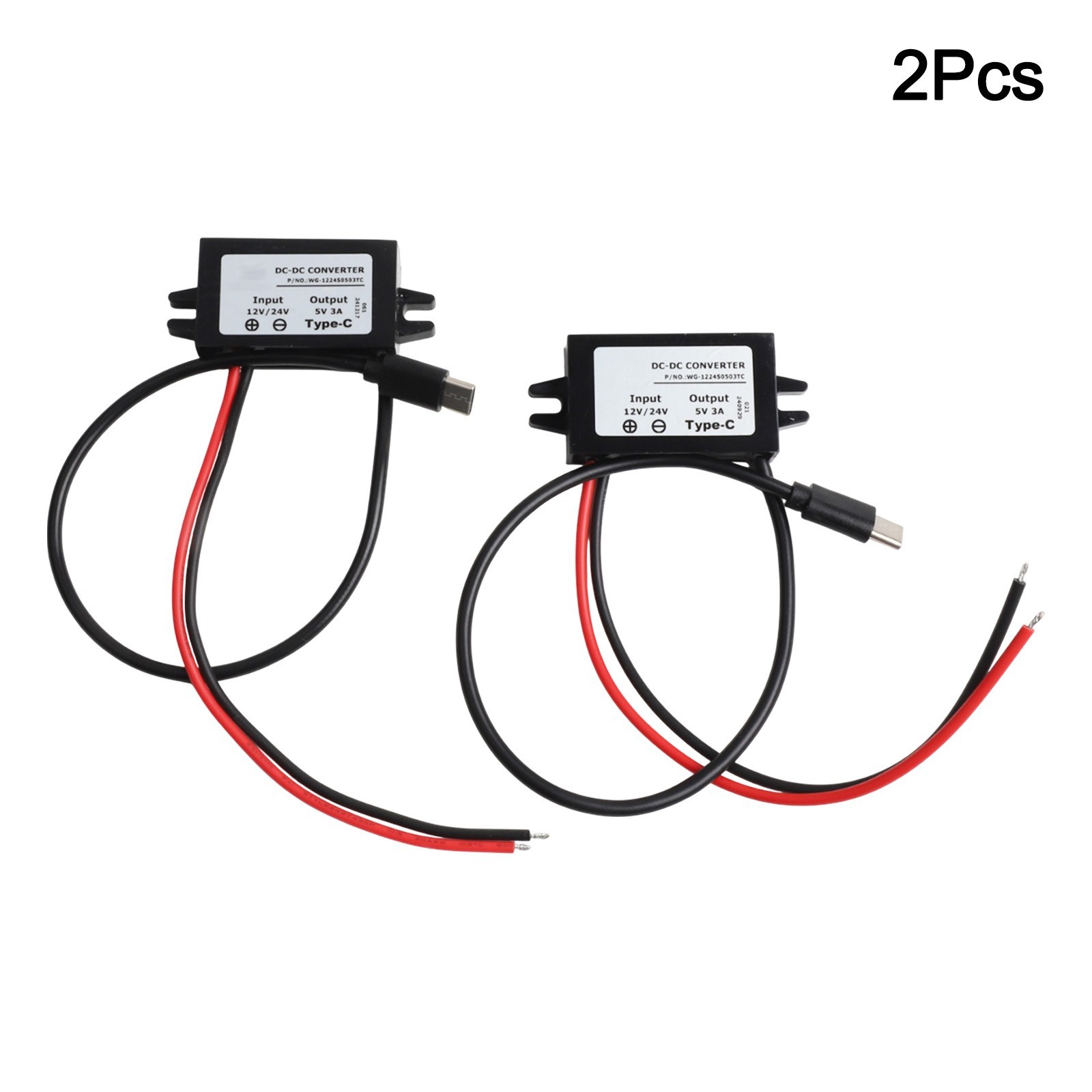 2 PCS Waterproof USB C DCDC Power Adapter for Converting DC Voltage to USB
