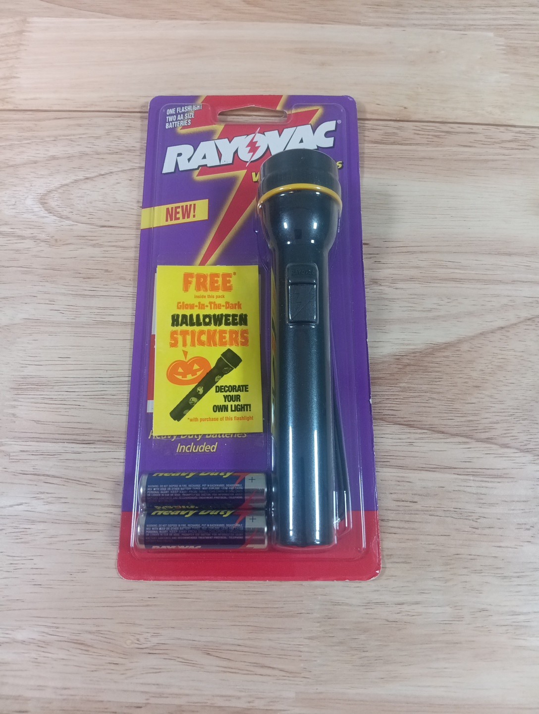 Rayovac Small Personal Flashlight  Halloween Glow in the Dark Stickers New