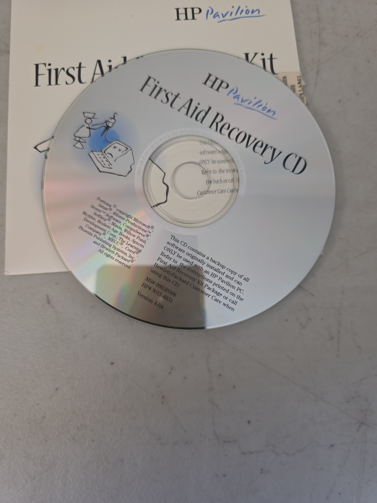 HP Pavilion First Aid Recover Kit - CD