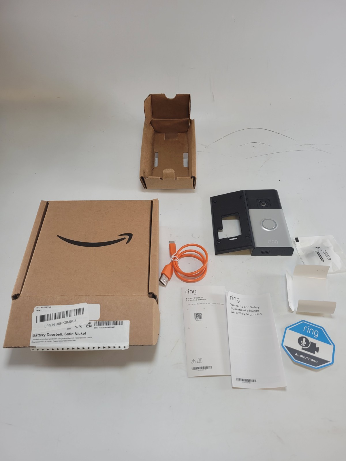 Ring Battery Doorbell 2024 Satin Nickel HD Head-to-Toe Video 5F97F2