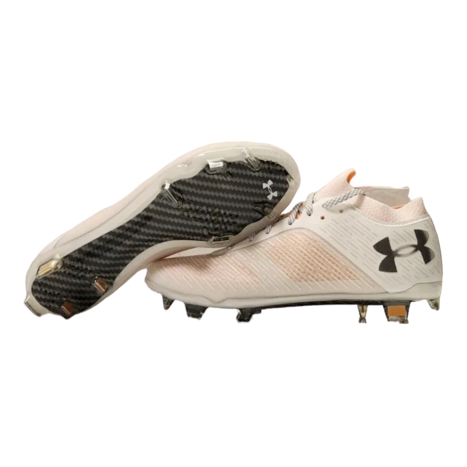 Under Armour Shadow Pro FG White Orange Shock Soccer Cleats 3025643-100 Sz 7