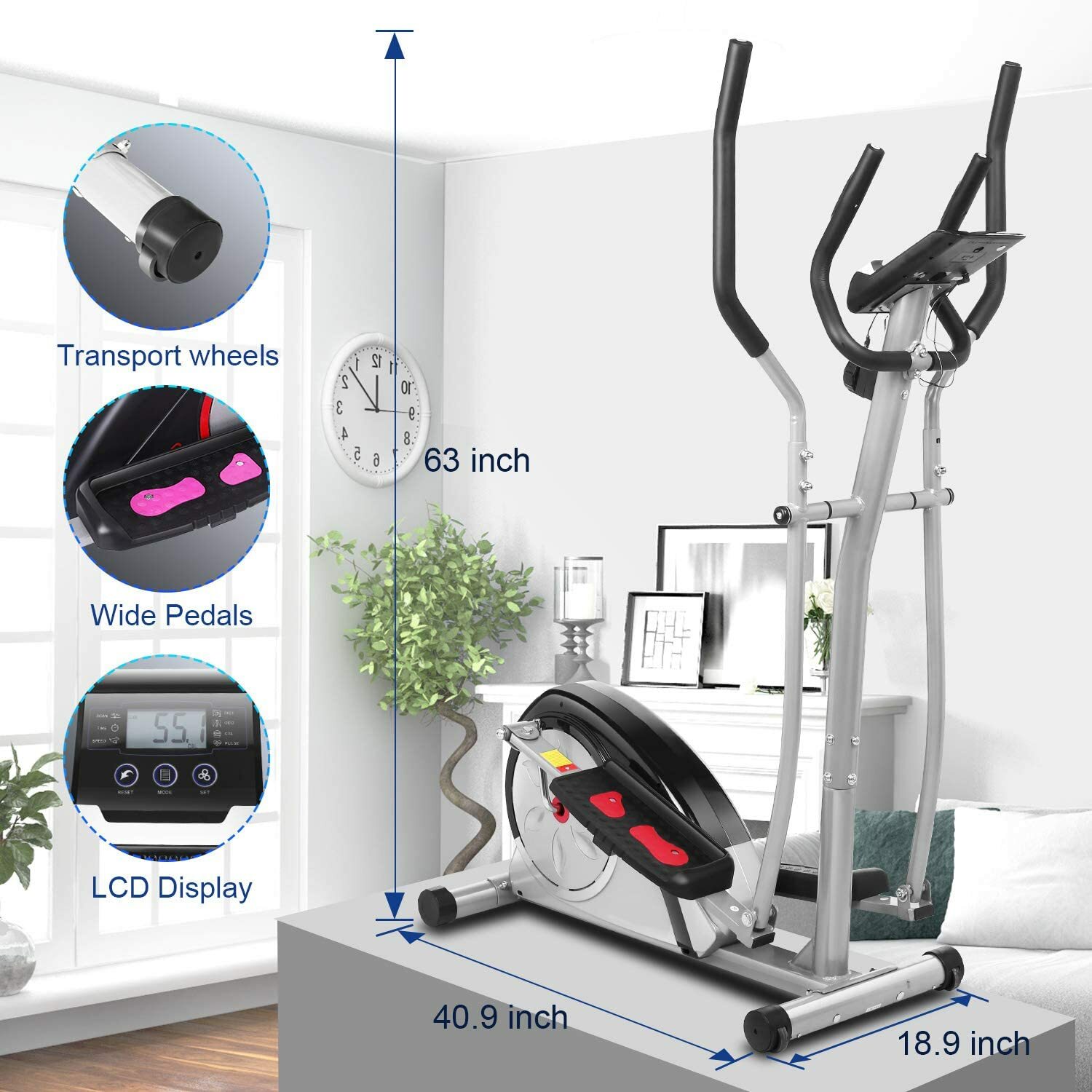 Elliptical Exercise Machine Magnetic Elliptical Training Machines for Home Gym