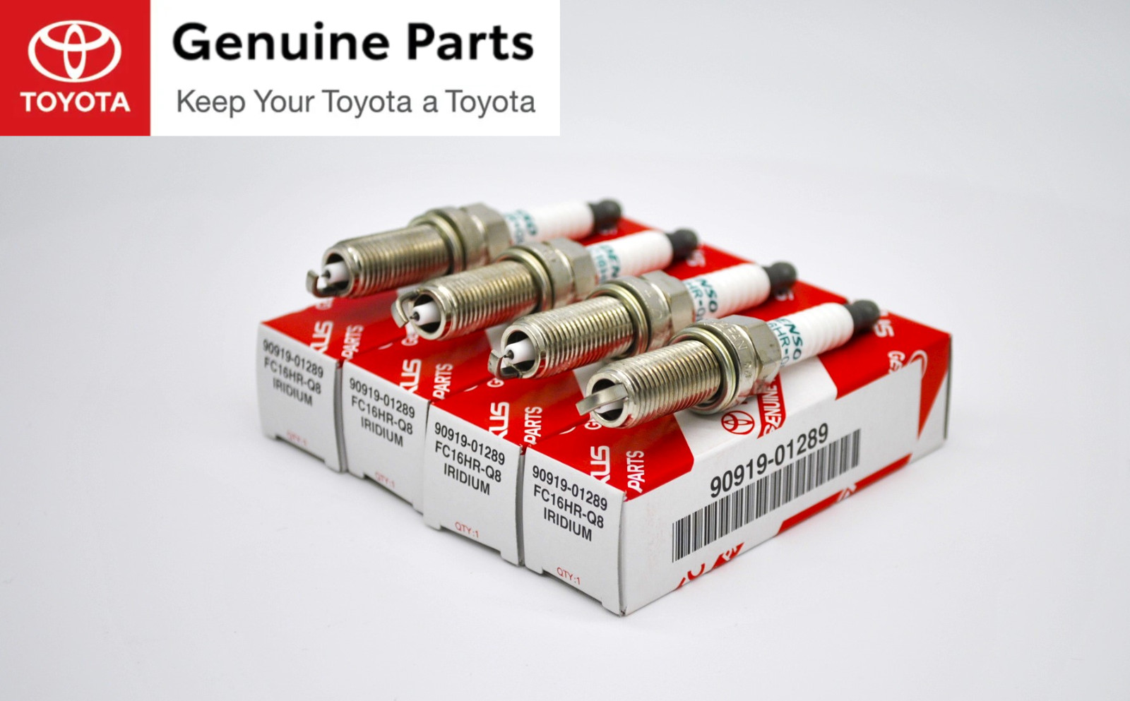 Camry/Corolla/Venza/Crown/Rav4/Avalon/Pruis Set of 4 Spark Plugs OEM 90919-01289