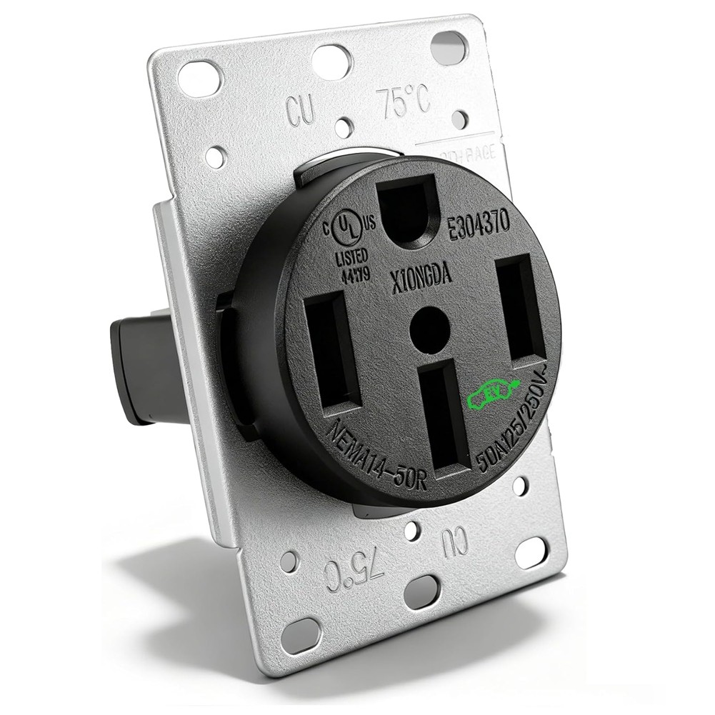 50  EV  Outlet, NEMA 14-50R EV Charging Receptacle Heavy Duty, 3-Pole8156