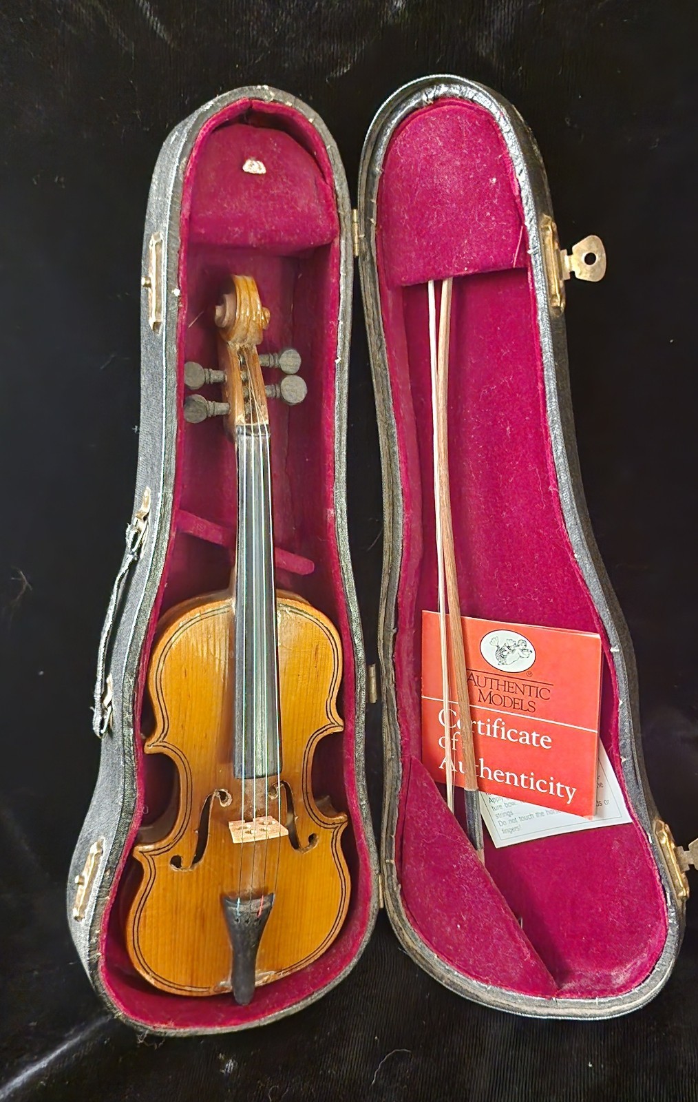 Authentic Models Mozart 200 Mini Wooden Violin with Certificate and Case