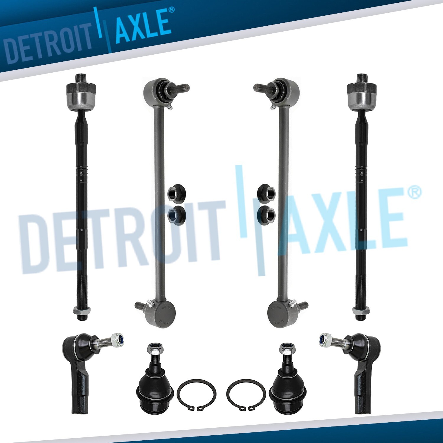 8pc Front Inner Outer Tie Rod Ball Joint Sway Bars for 2014-2018 Jeep Cherokee