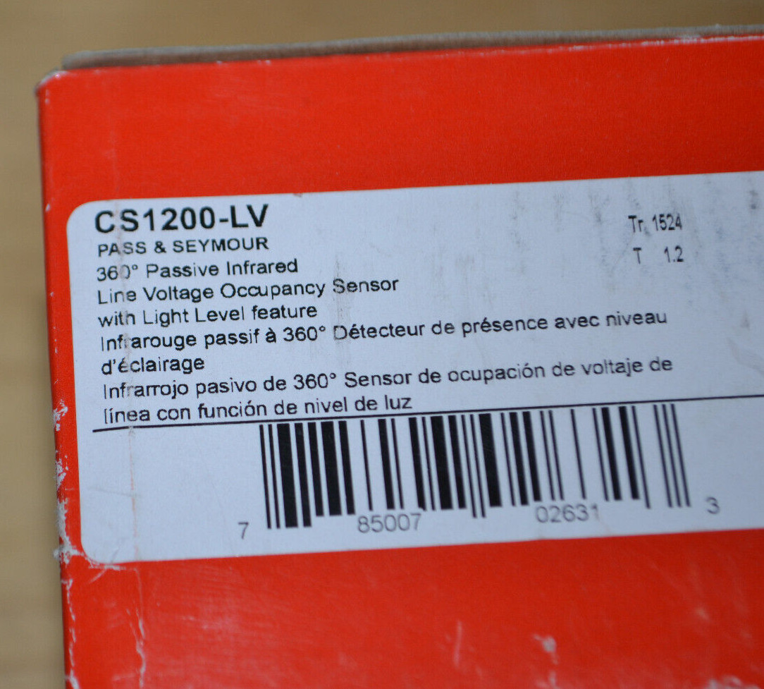 Pass & Seymour Legrand CS1200LV ~ 360 PIR Occupancy Sensor 120-347 VAC 50/60 Hz