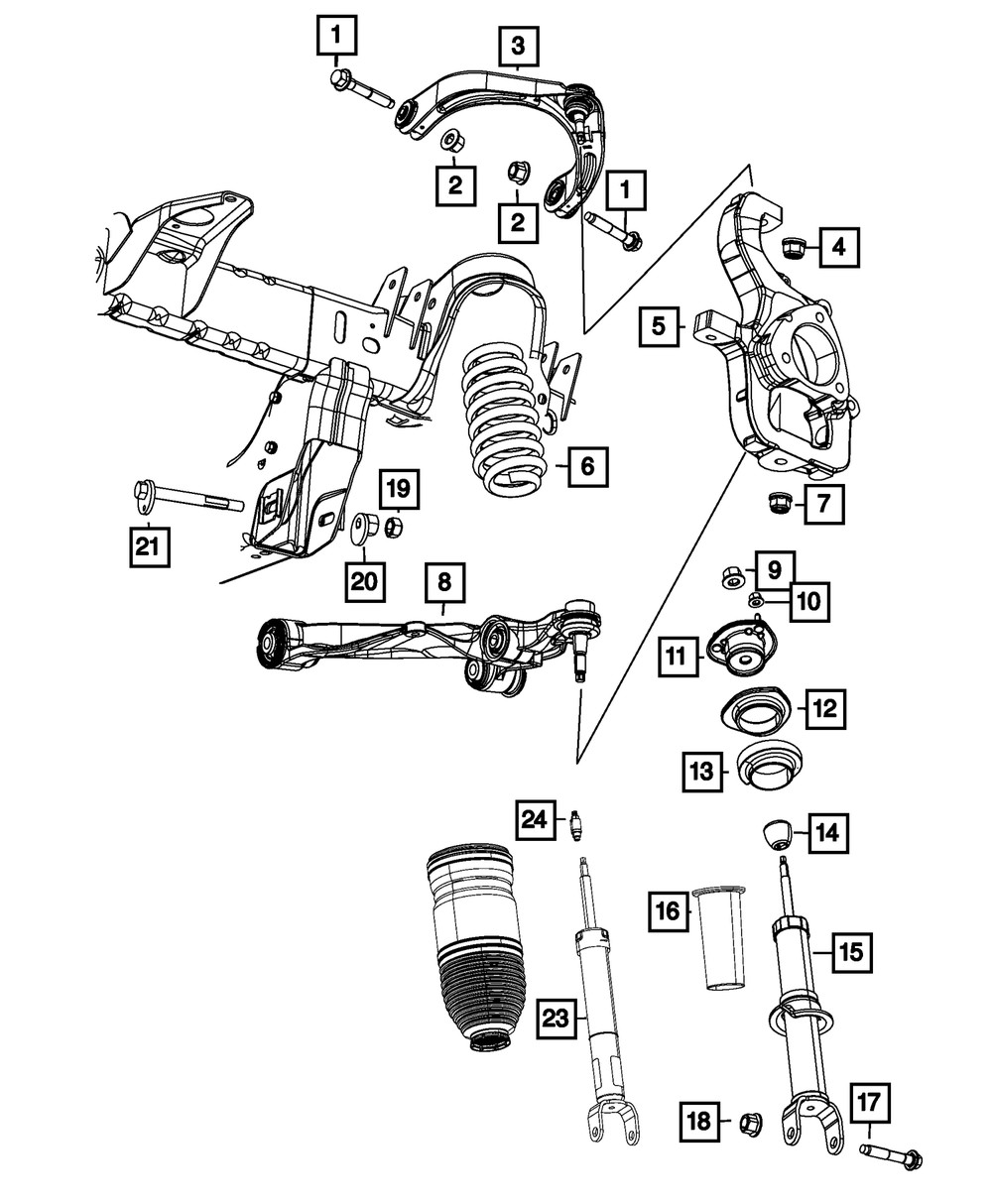 Genuine Mopar Front Knuckle Right 68265014AA