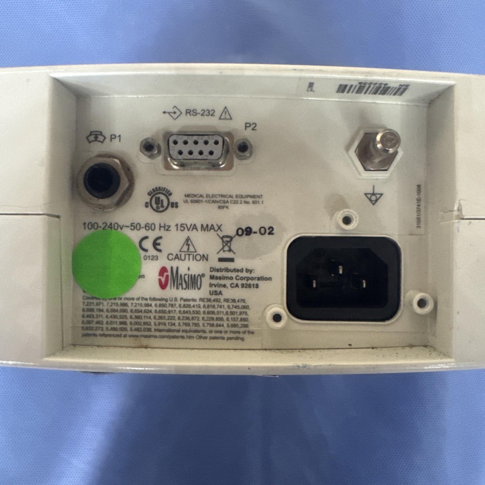 MASIMO RAD 8 PULSE OXIMETER / N0 BATTERY. Untested. Used