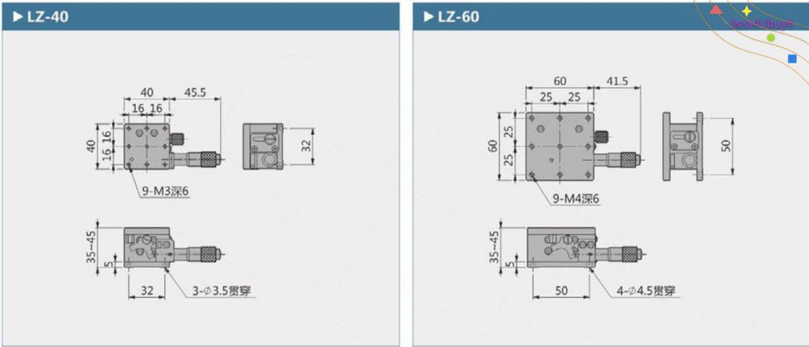 Z Axis Trimming Platform Manual Displacement Precision Linear Stage Table 10mm