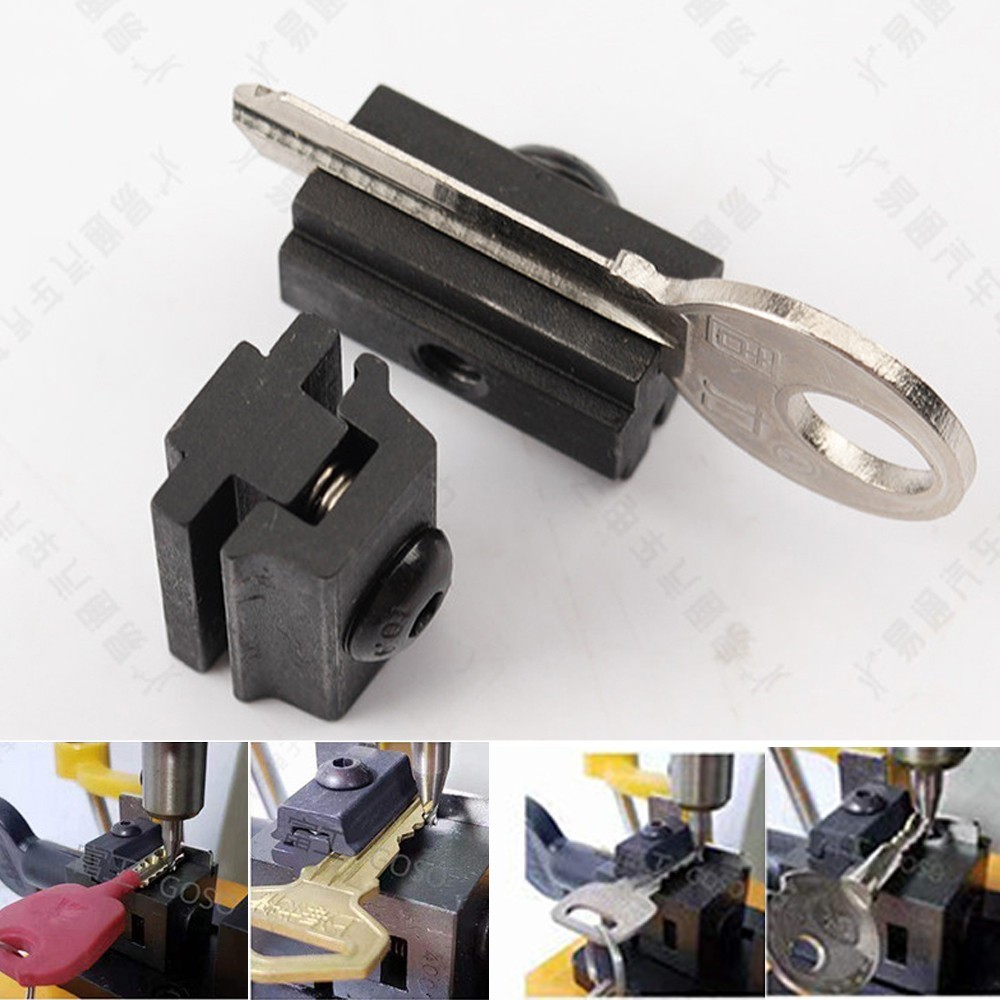 2pcs Key Clamp Vertical Fixture Double Sided Key Duplicating Locksmith Adapter