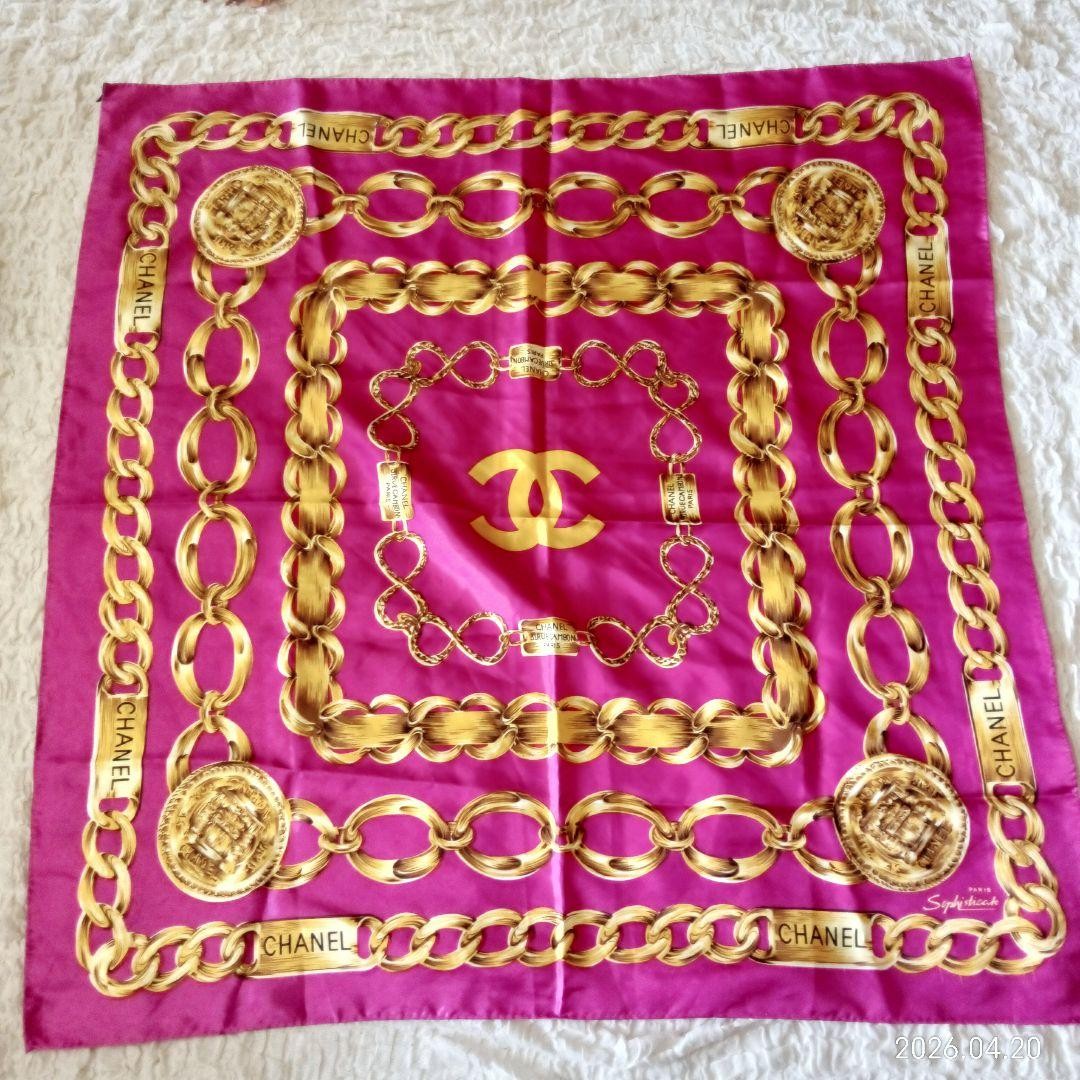 Chanel Scarf 100% Silk Hand-Rolled Hem Vintage