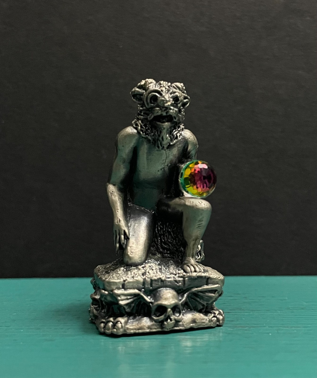 Gorham Tudor Mint Pewter Demon Beast Creature Magic Crystal Chess Figurine D&D