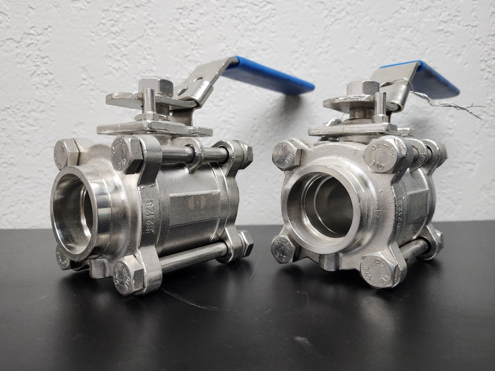 Lot of 2, 1.5" Stainless Steel Sanitary Flange Mount Ball Valve 85158Y 316L