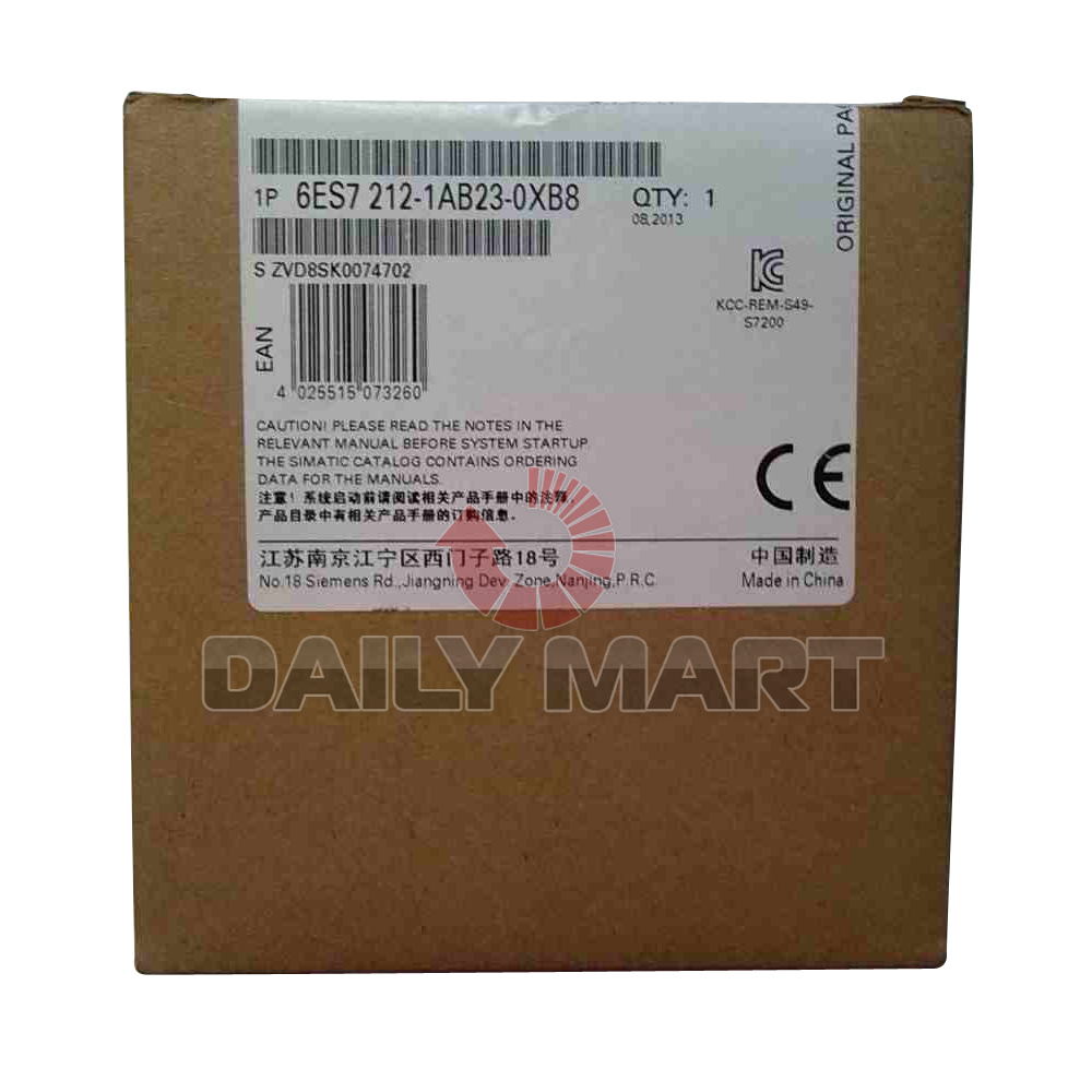Siemens 6ES7 212-1AB23-0XB8 COMPACT UNIT DC POWER SUPPLY 8 DI DC/6 DO DC 4 KB