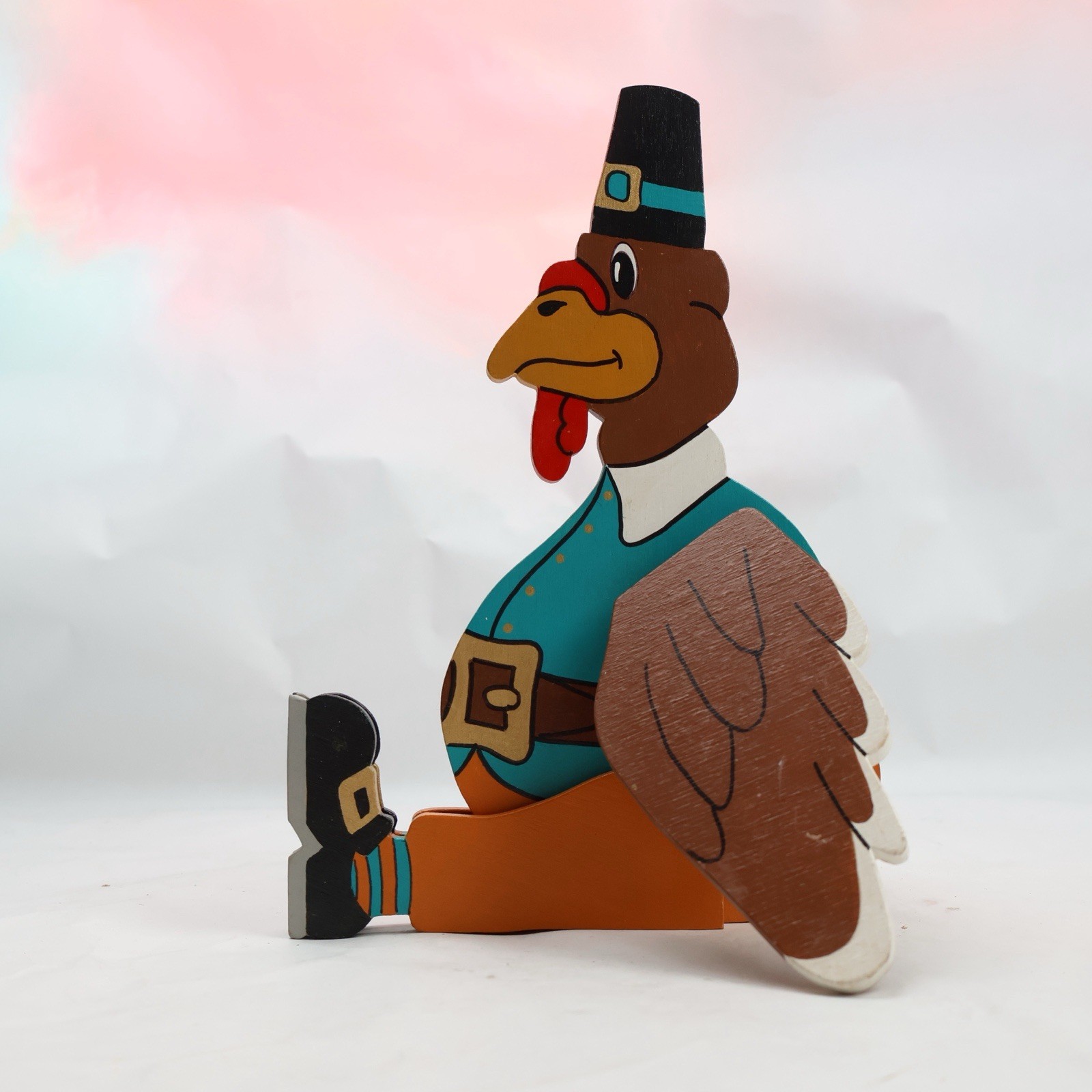Thanksgiving Wooden Turkey Hand Crafted Fall Centerpiece