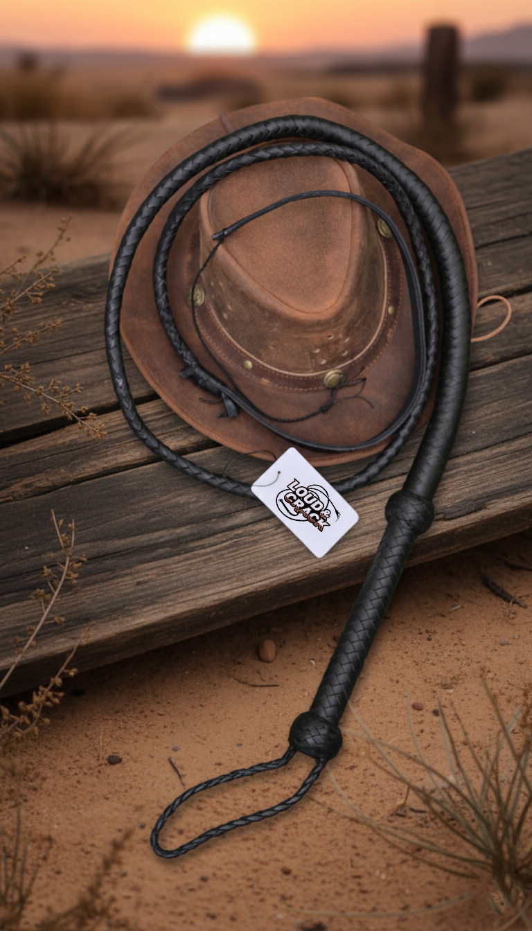 Handcrafted Indiana Jones Bullwhip 4-Foot Genuine Cow Leather, Black, 12-Plaite