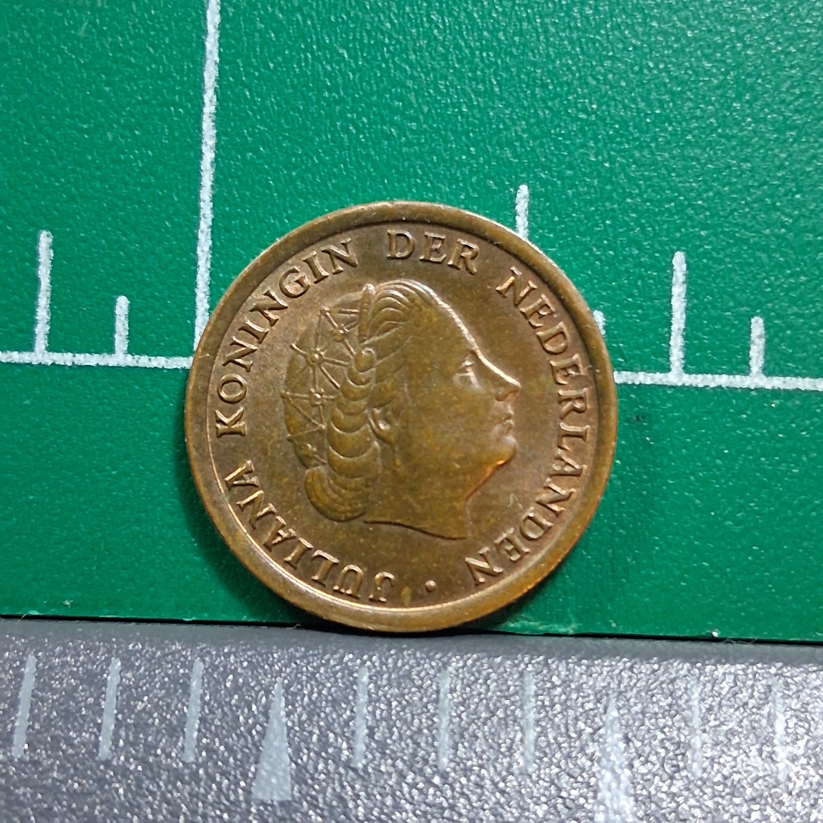 1969 Netherlands Queen Juliana Koningin 1 Cent Bronze Currency Coin