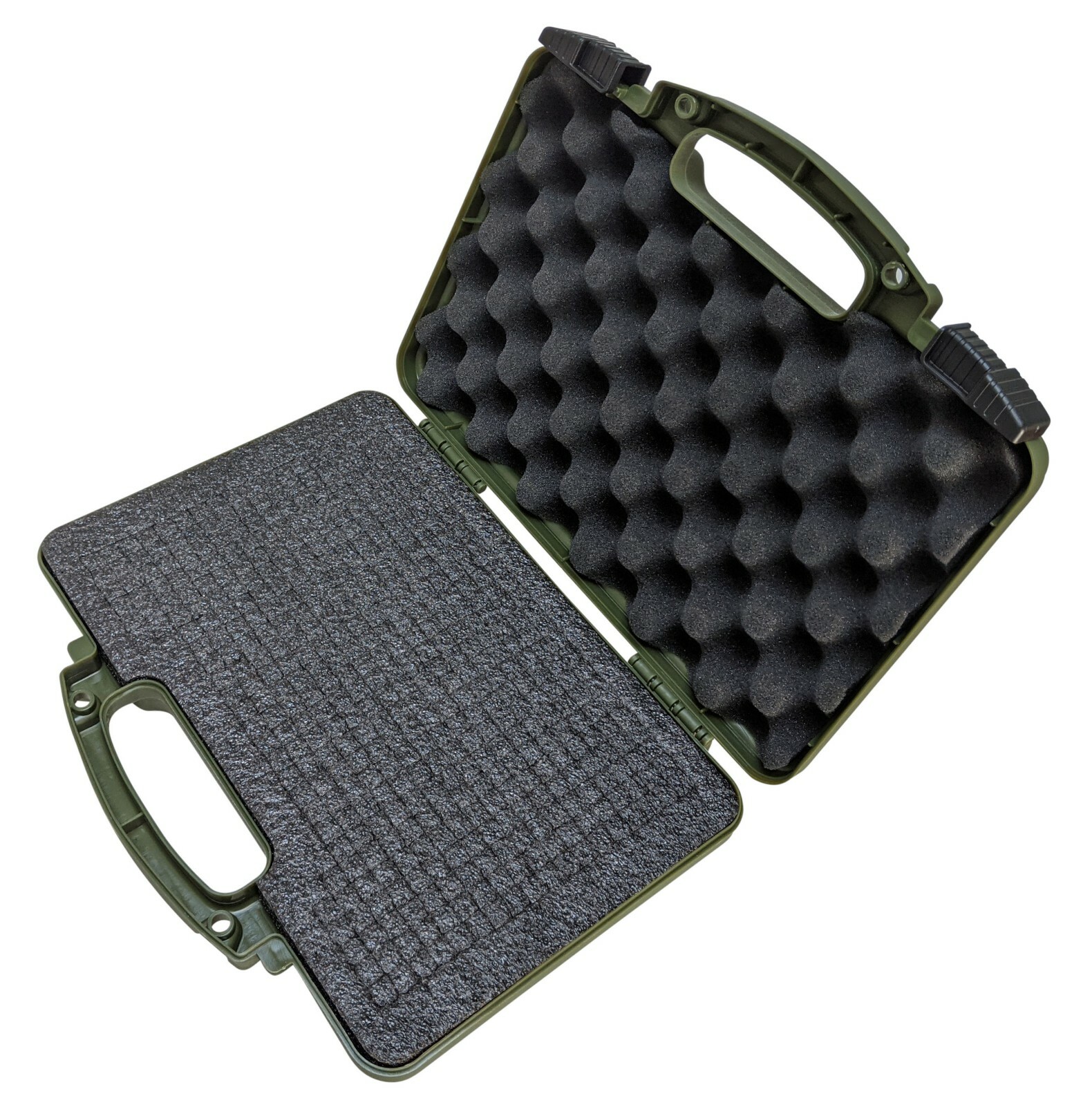 Green Hard Gun Pistol Revolver Case Lockable TSA Approved 22LR .38 Handgun Case