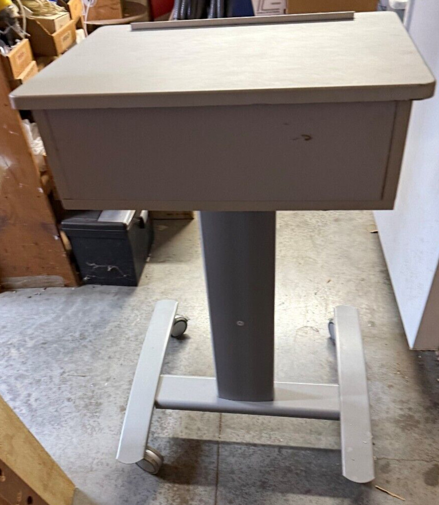 LUXOR Style Portable podium/Lectern with shelf and locking wheels