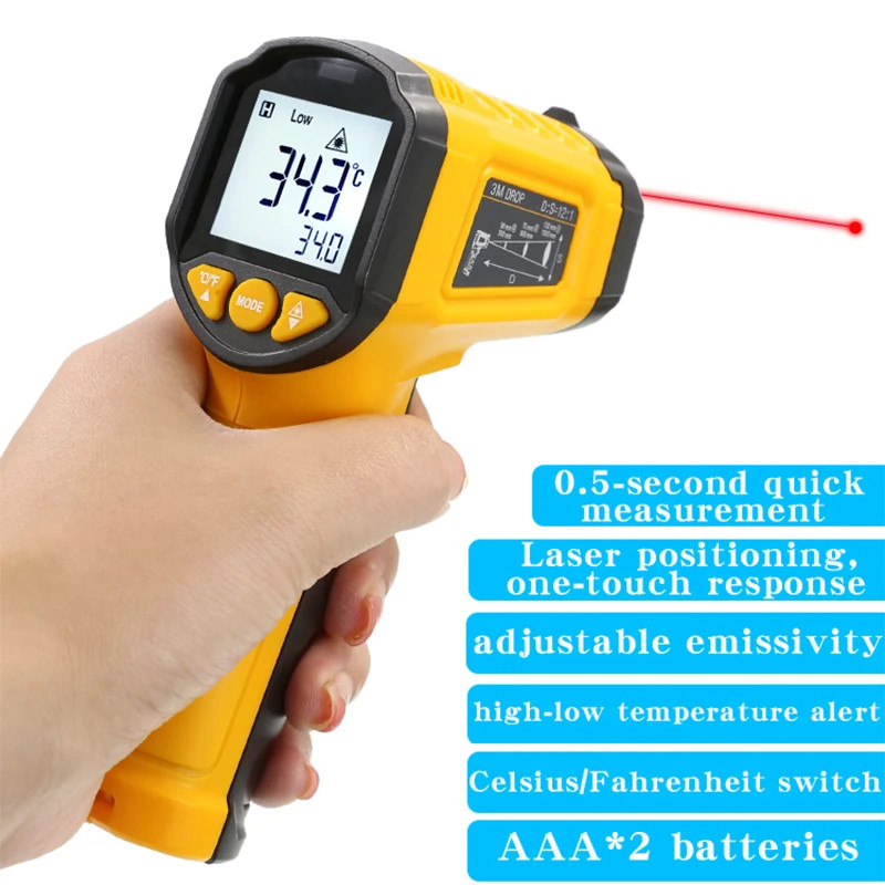 Infrared Non-Contact Thermometer Handheld Industrial High-Precision Gauge