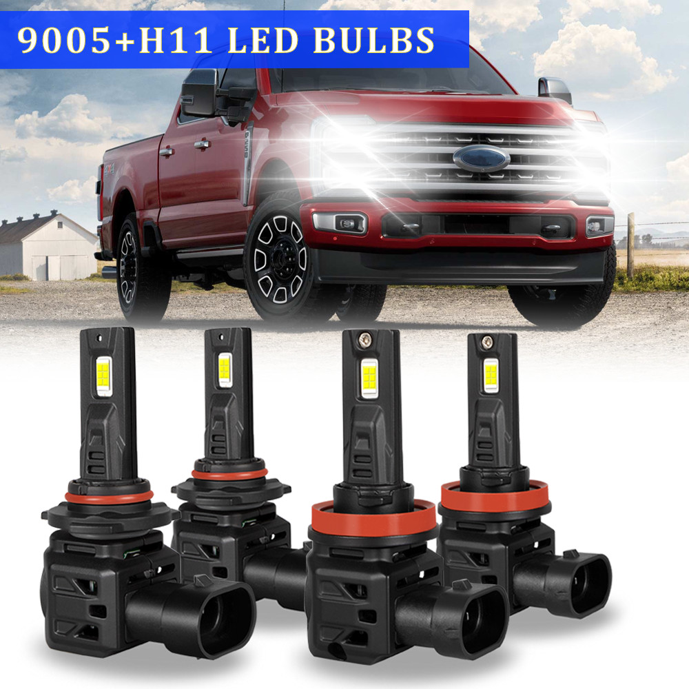 For Ford F250 F350 450 Super Duty 2023 2024 LED Headlight High Low Beam Bulb 4x