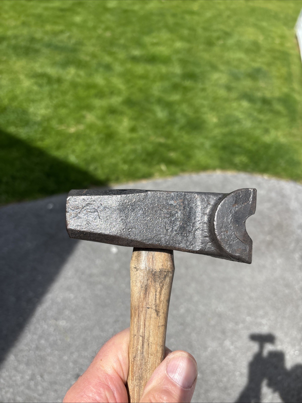 HELLER - 5/8" - BLACKSMITH TOP SWAGE HAMMER - ALL ORIGINAL WITH HANDLE -