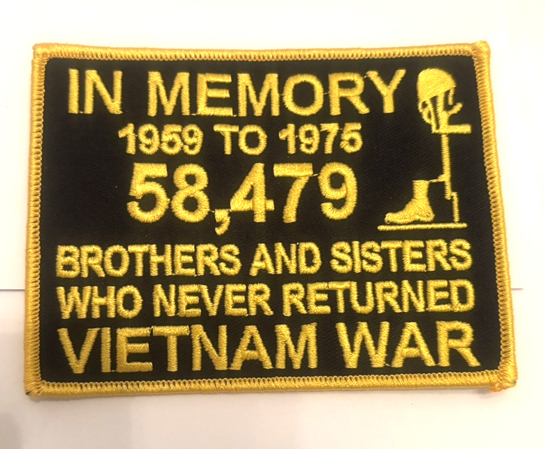 Motorcycle Jacket Embroidered Patch - Vietnam War Memorial Patch - 4X3 Inch