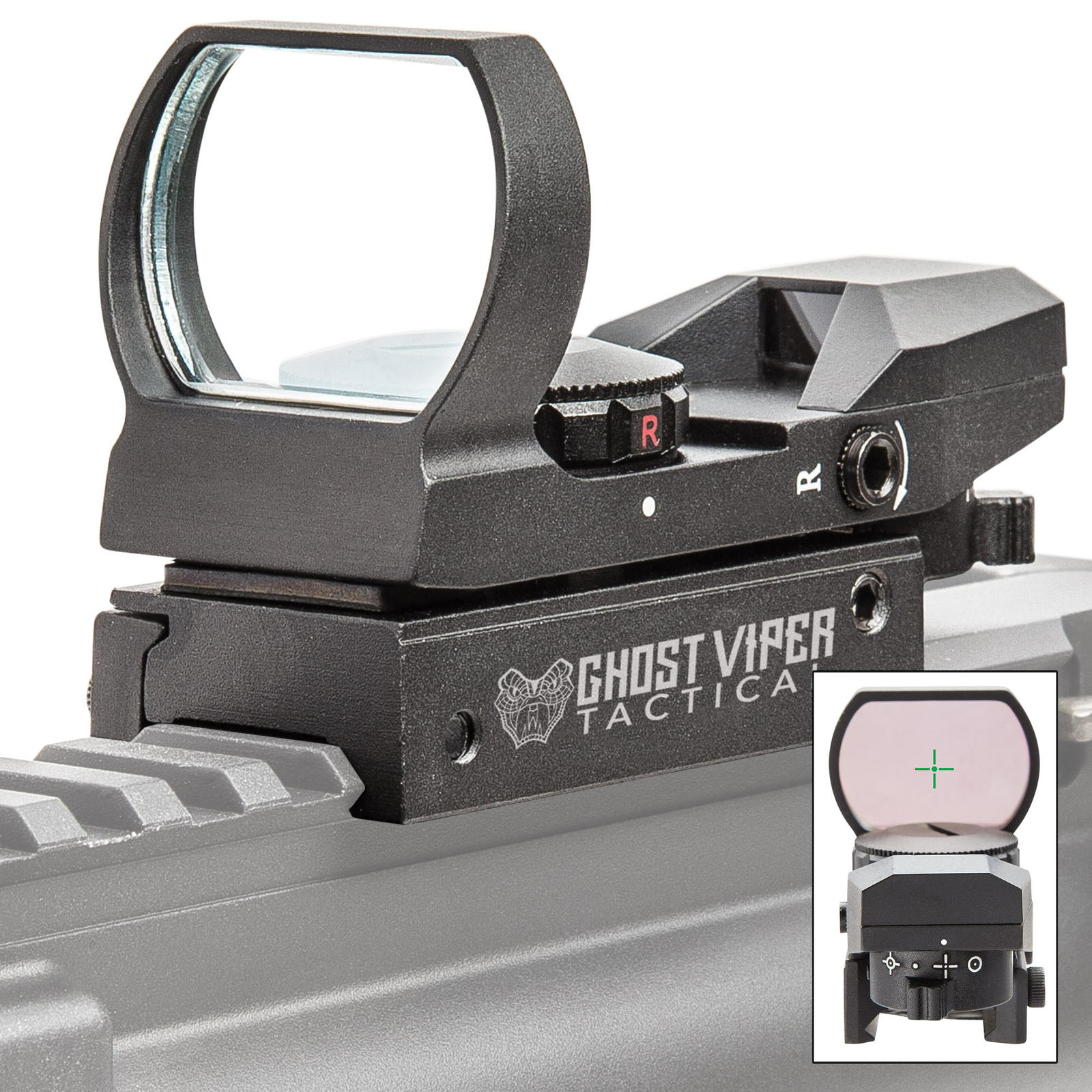 Ghost Viper Tactical Eight Reticles Red Green Dot Sight Matte Black Rail Mount